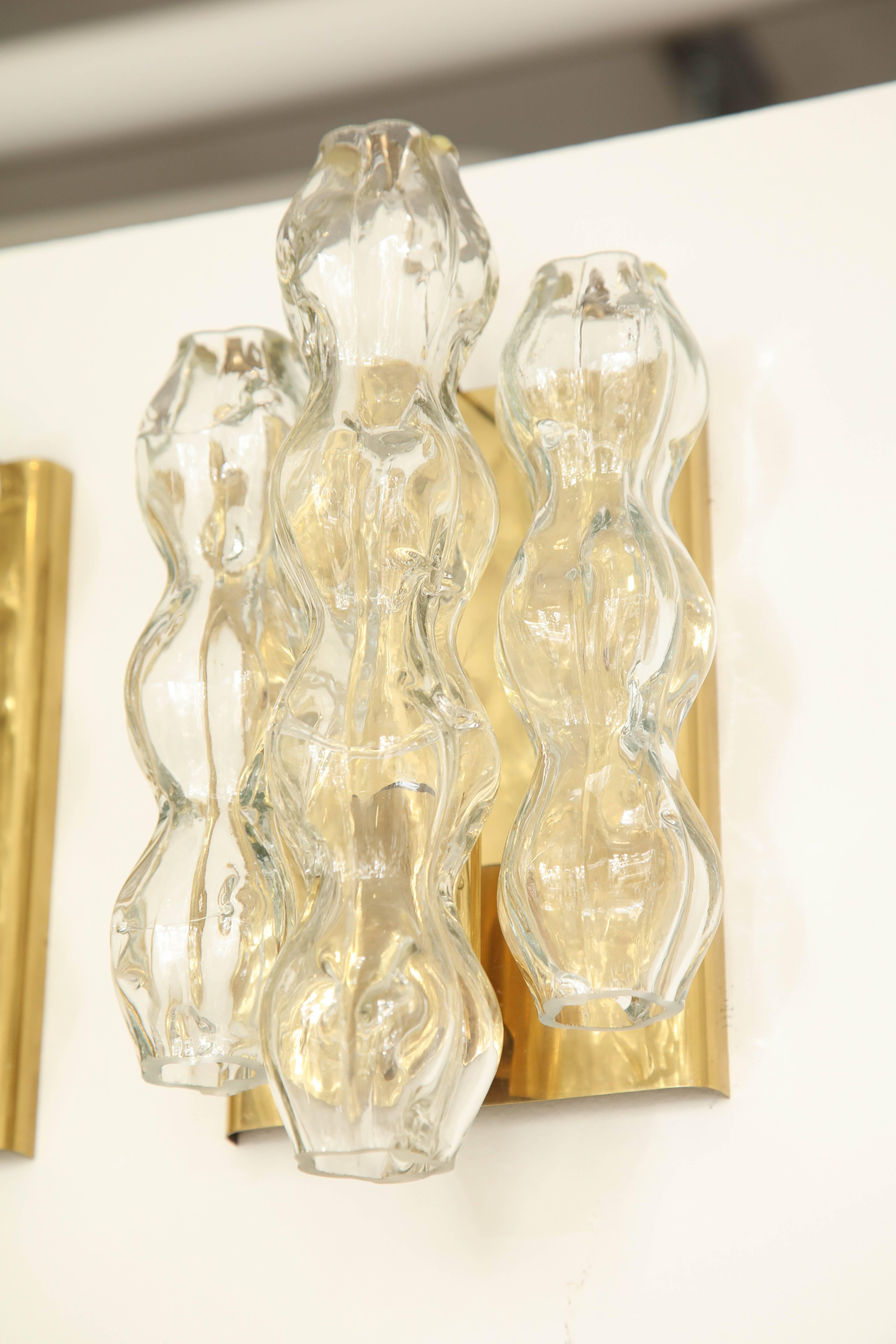 Mid-20th Century Pair of Glass Sconces by Doria