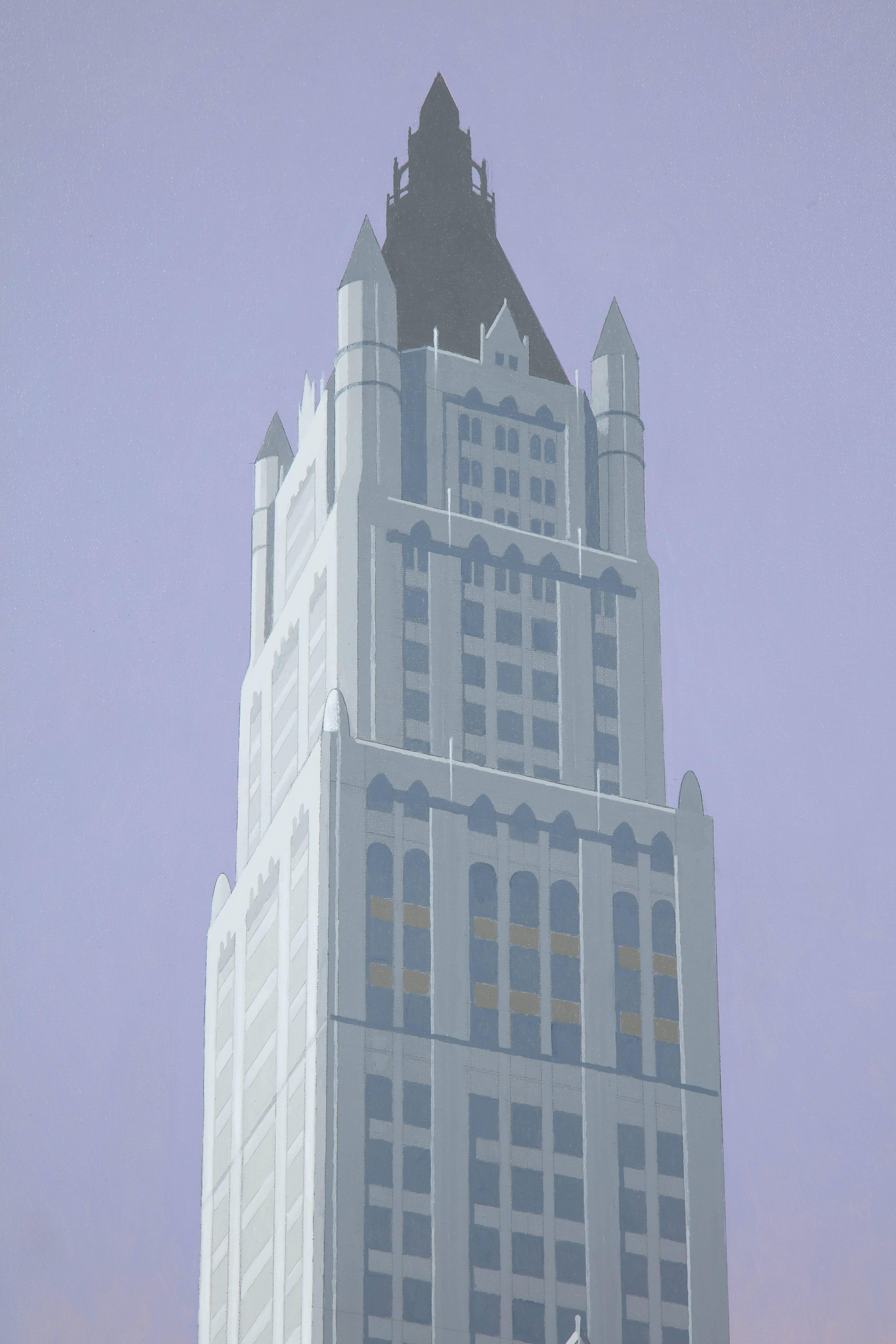 Woolworth. An original painting by Lynn Curlee

This,painting was used as an illustration in skyscraper, an award winning book for children by author/illustrator Lynn Curlee

It is acrylic on canvas. The edges are fully finished and painted so