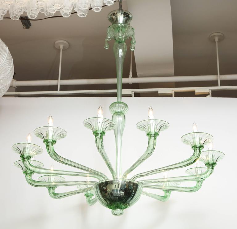italian mid century design green murano glass chandelier italian mid century design green murano glass chandelier