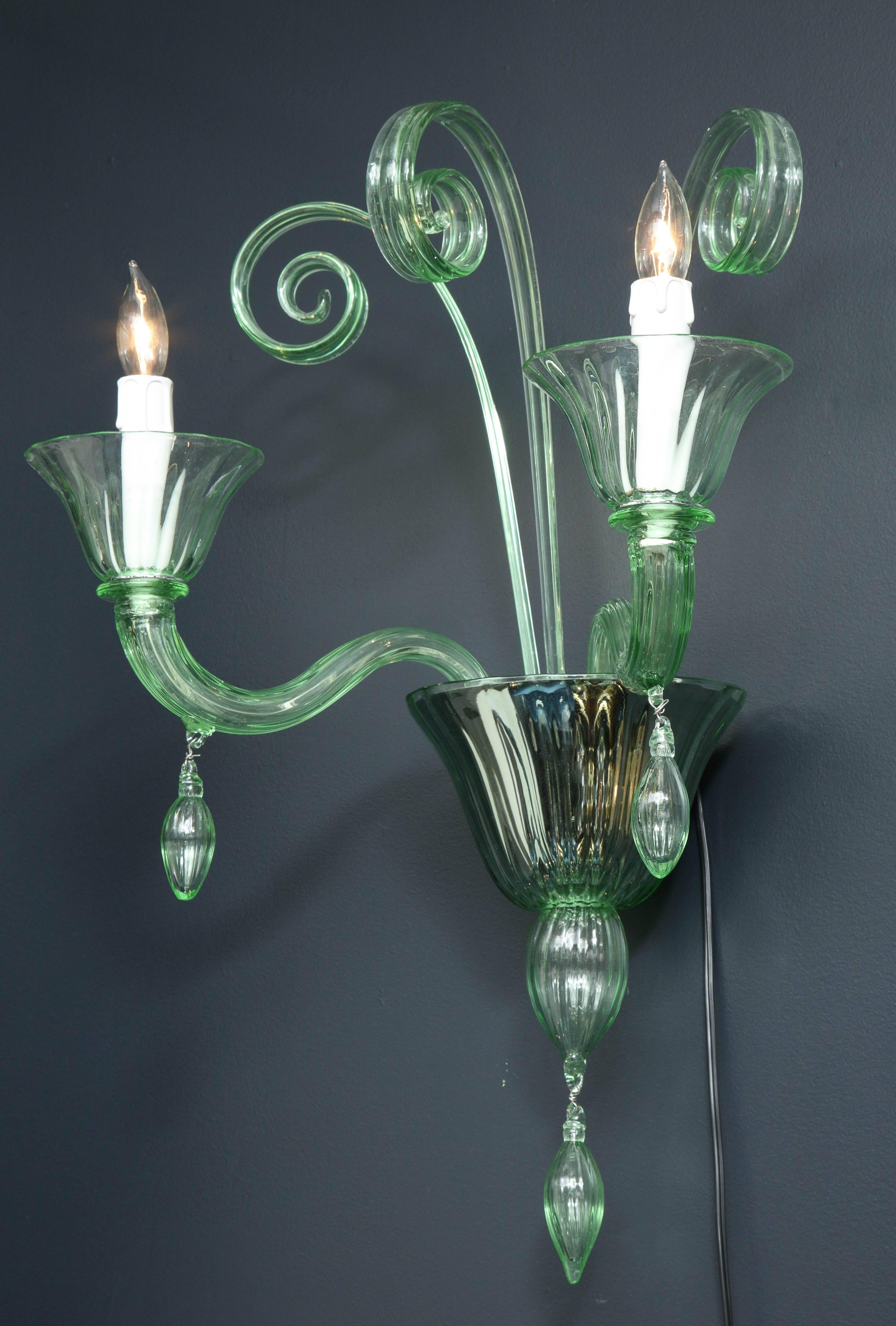 murano glass sconce