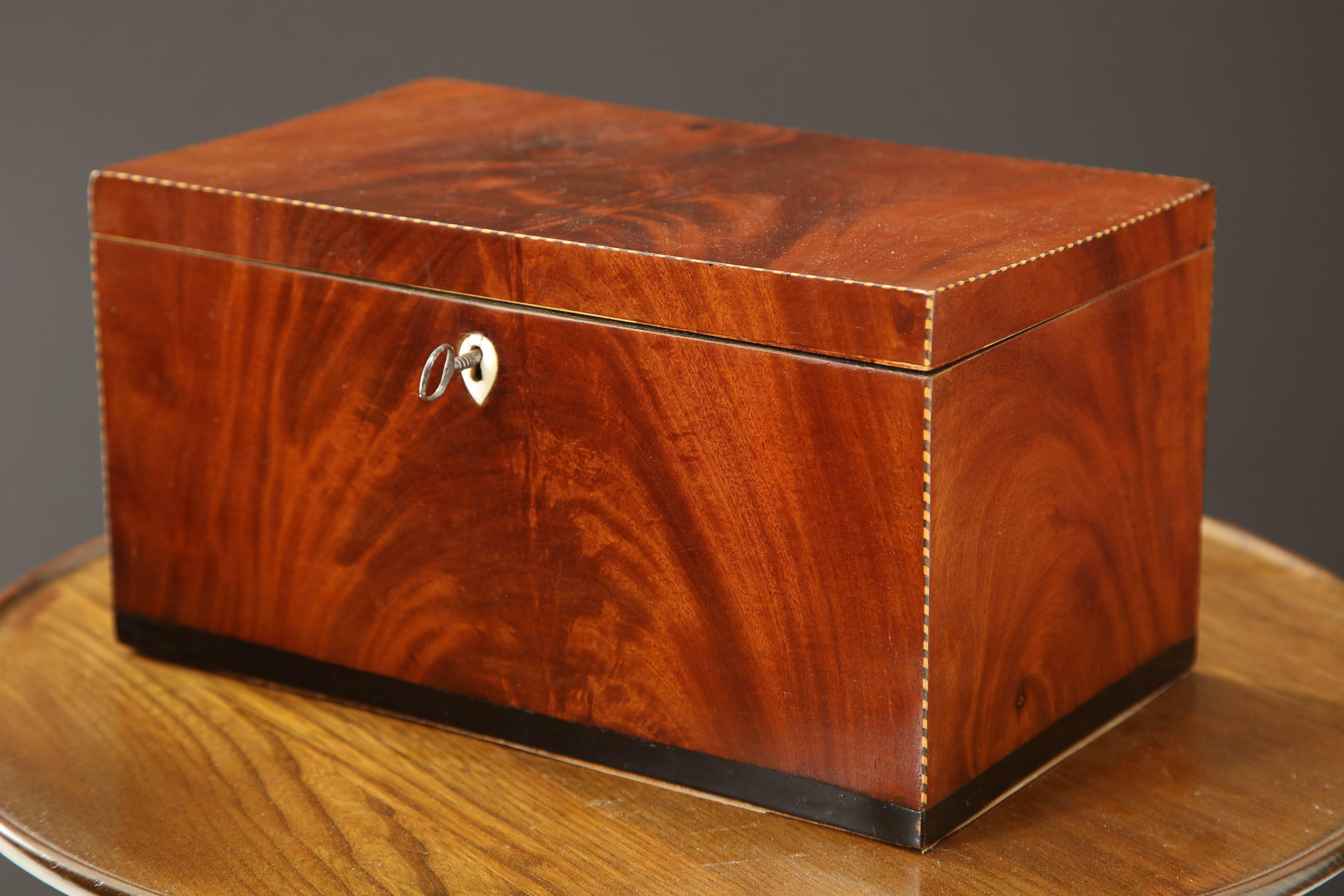 Danish Empire Mahogany and Inlaid Box, Early 19th Century In Good Condition In New York, NY