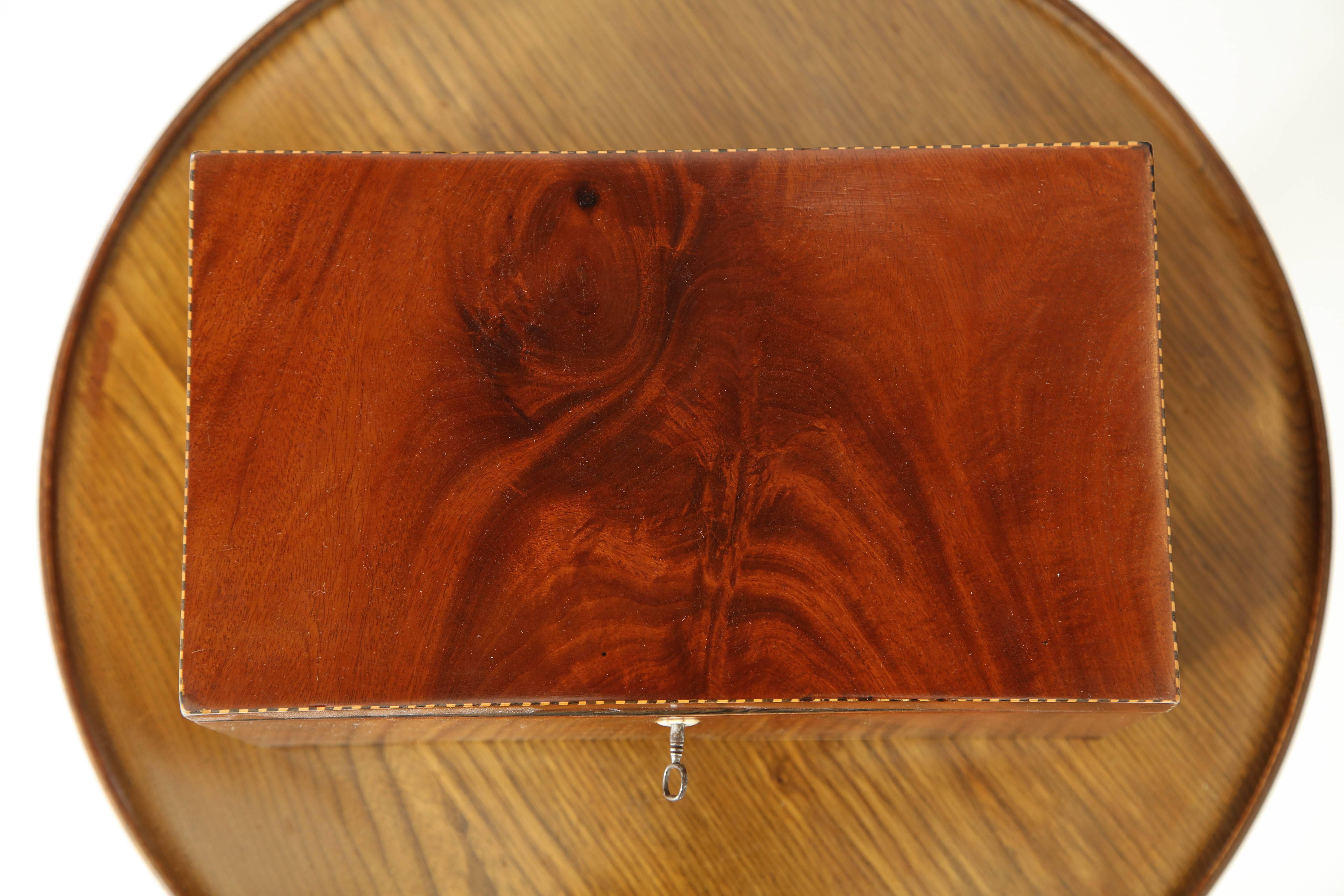 Danish Empire Mahogany and Inlaid Box, Early 19th Century 3