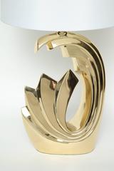 Pierre Cardin Brass Tidal Wave Lamps