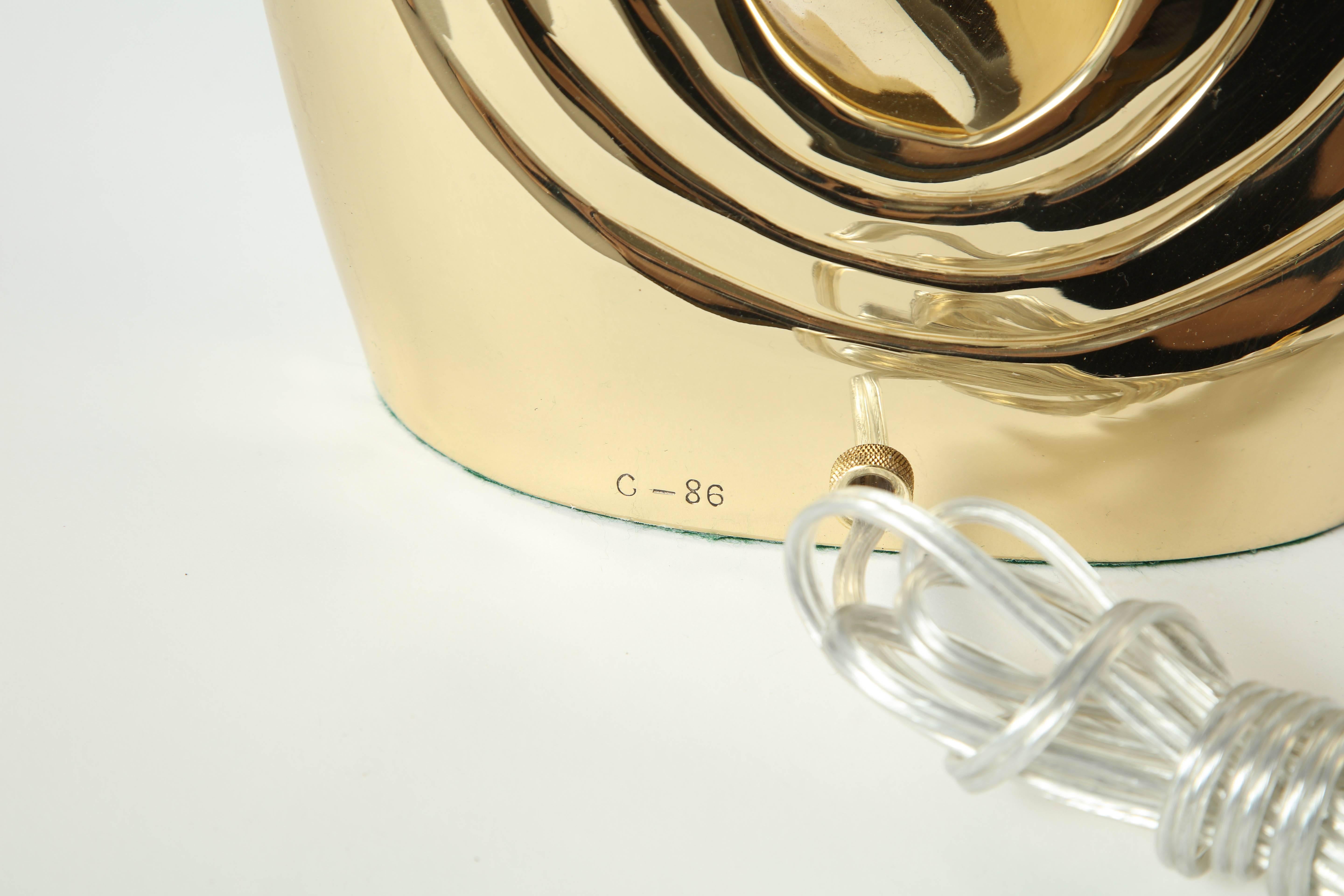 Modern Pierre Cardin Brass Tidal Wave Lamps