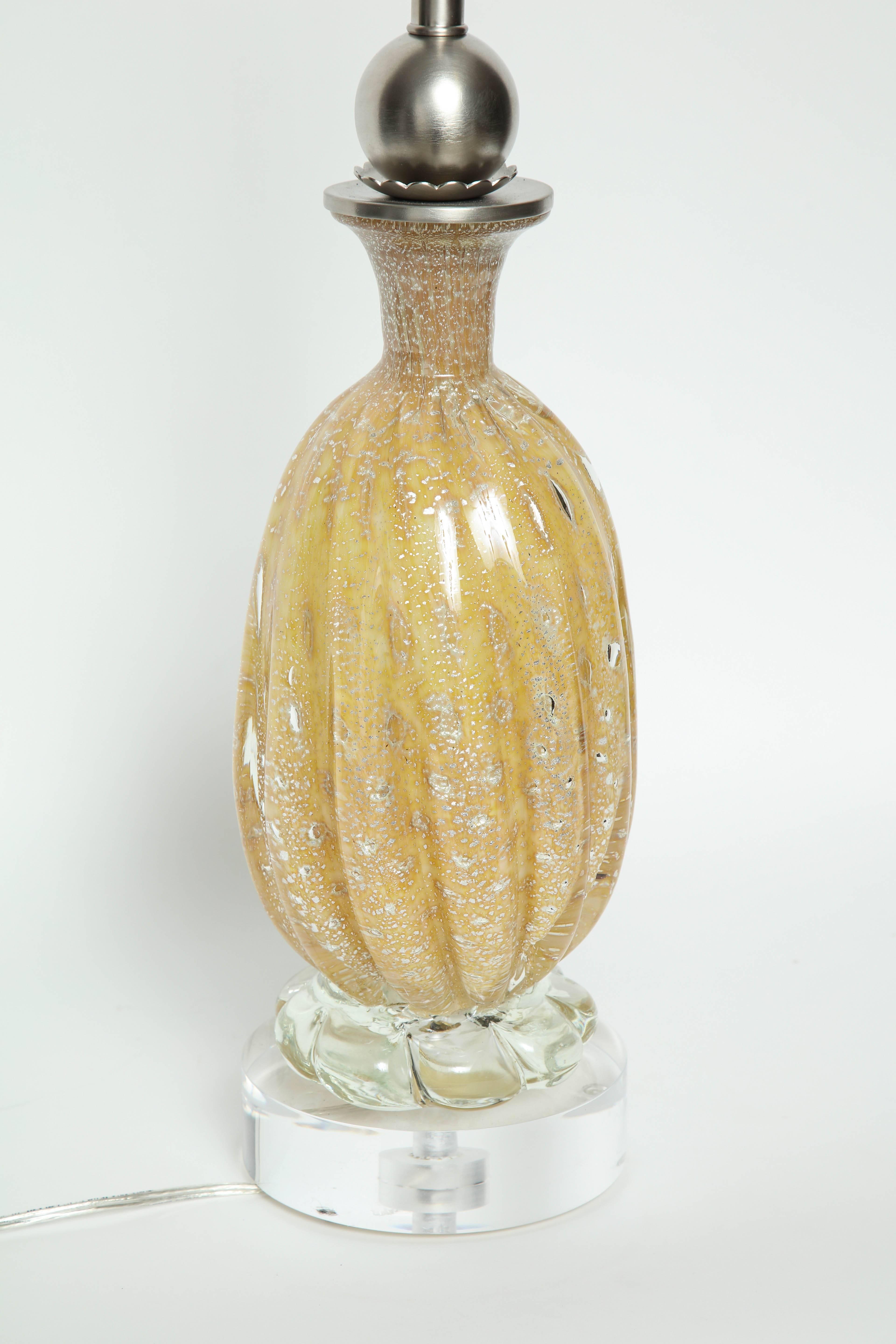 Barovier Honey Colored Murano Glass Lamps 3