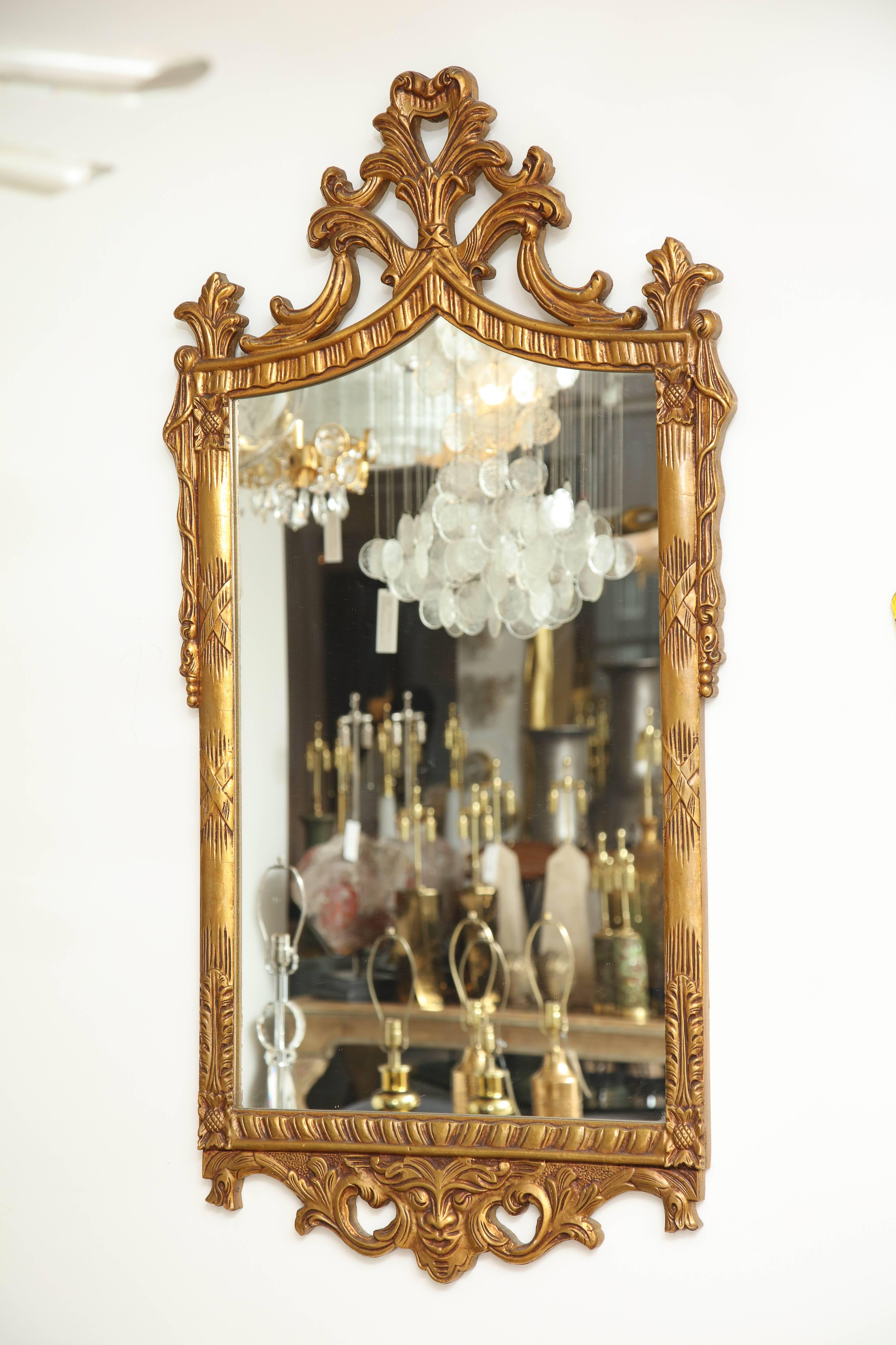 Hollywood Regency Carved Italian Gilded Mirror