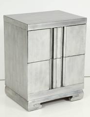 James Mont Influenced Silver Leaf Nightstands