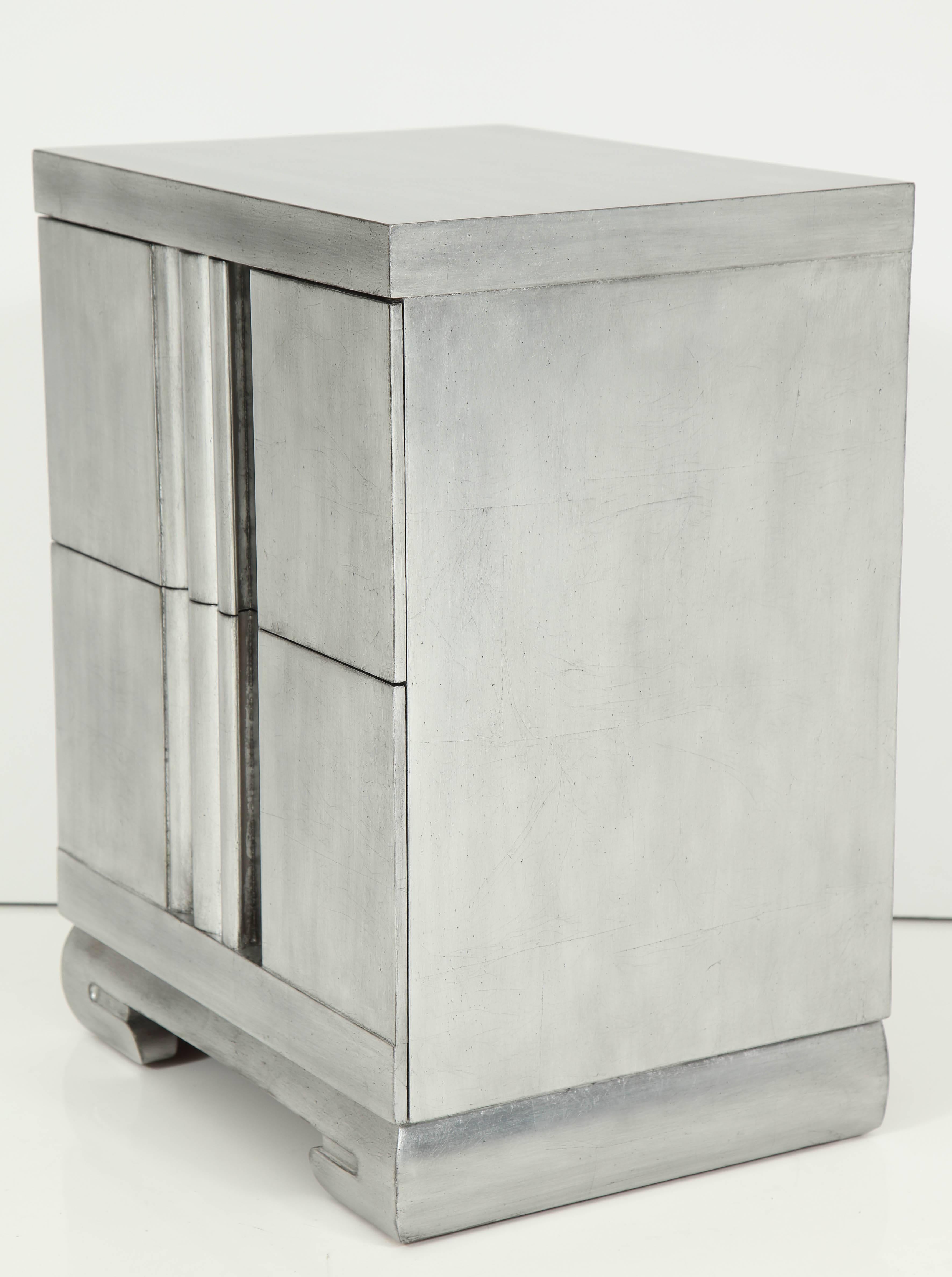 James Mont Influenced Silver Leaf Nightstands 3
