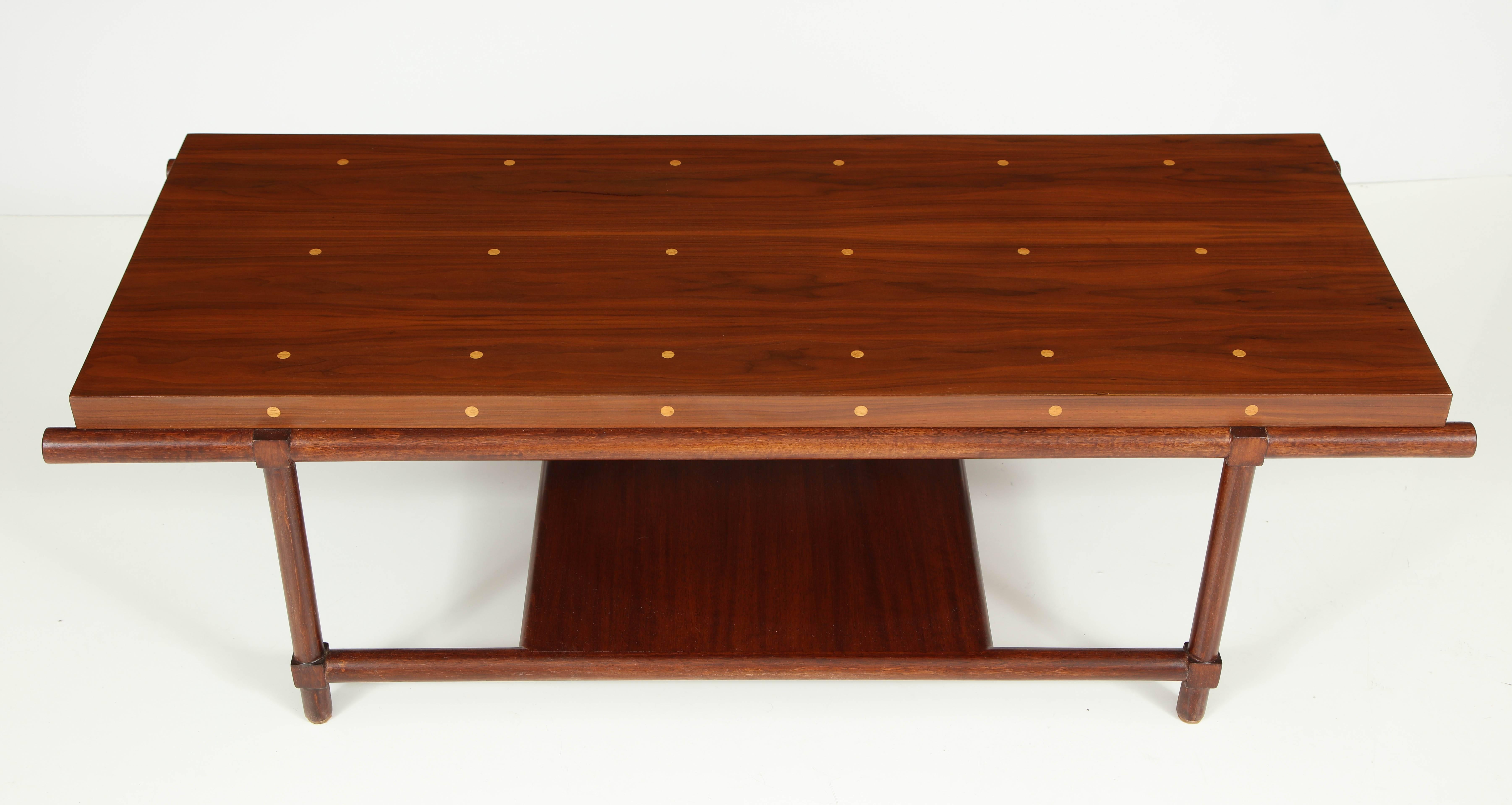 Mid-Century Modern Tommi Parzinger Inlay Walnut Coffee Table
