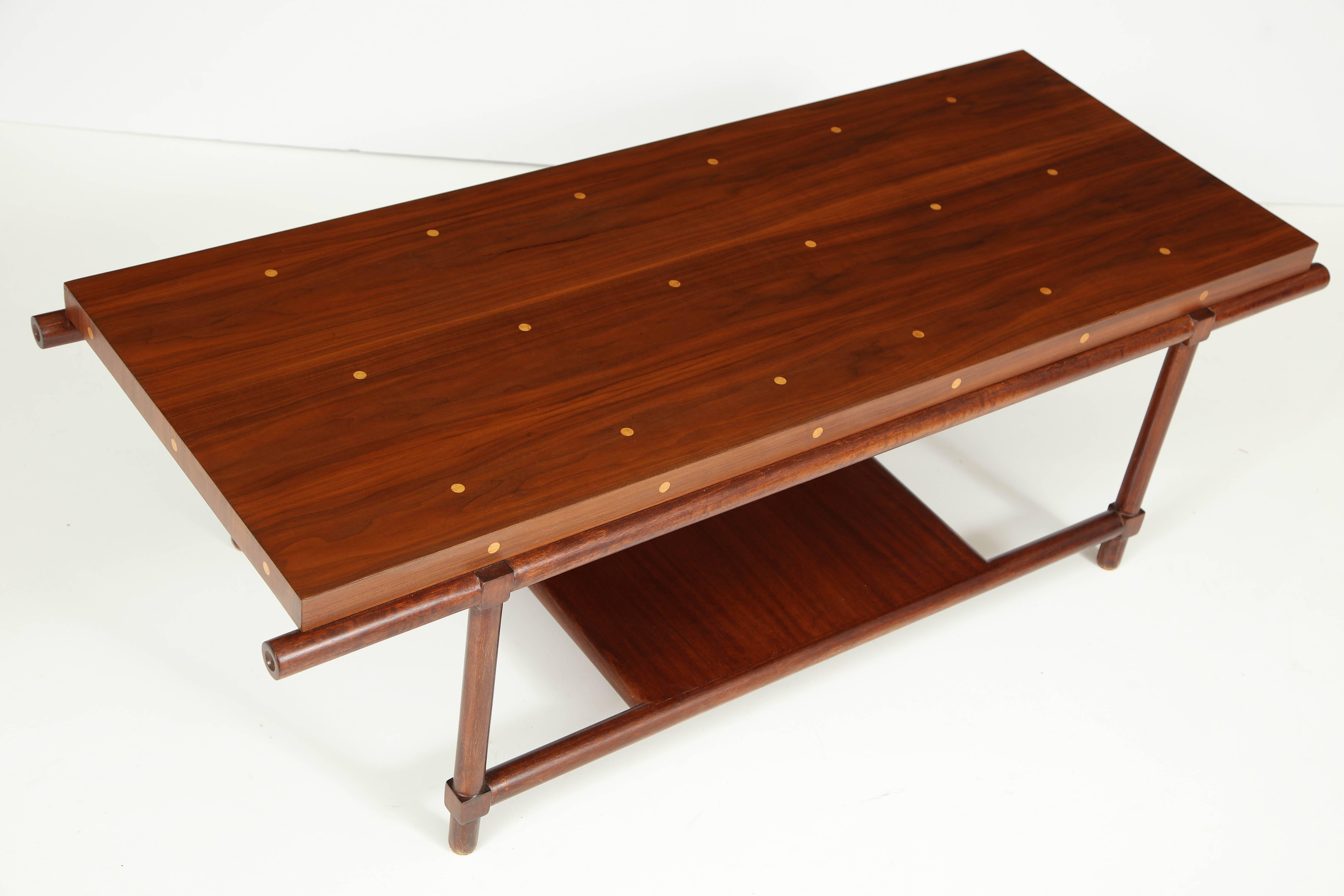 Tommi Parzinger Inlay Walnut Coffee Table 1