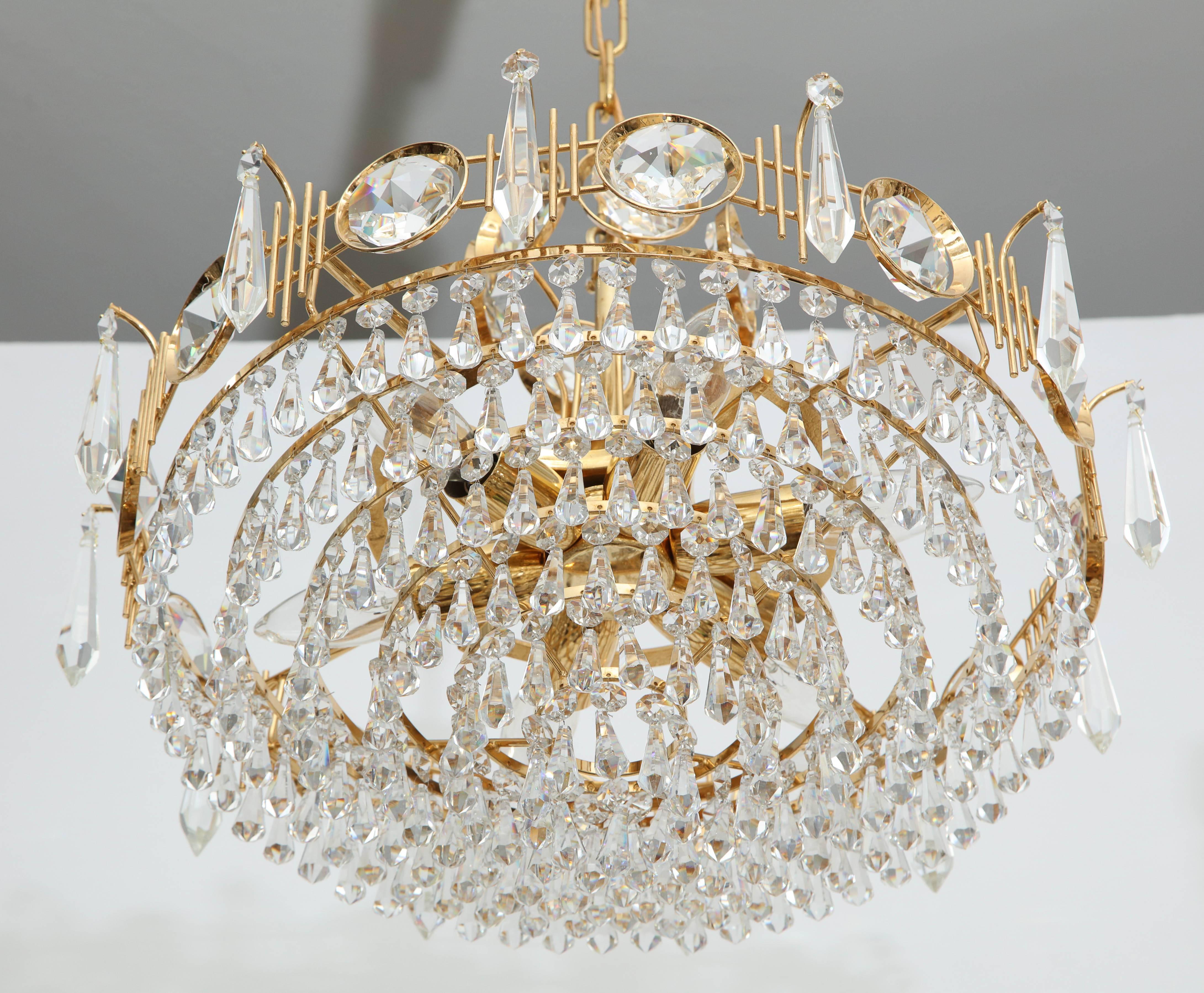 J.L. Lobmeyr Austrian Crystal Chandelier In Excellent Condition In New York, NY