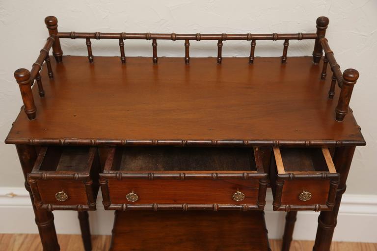 Italian Faux Bamboo Vanity Table And Bench At 1stdibs Italian Faux Bamboo Vanity Table And Bench In Good Condition For West Palm Beach