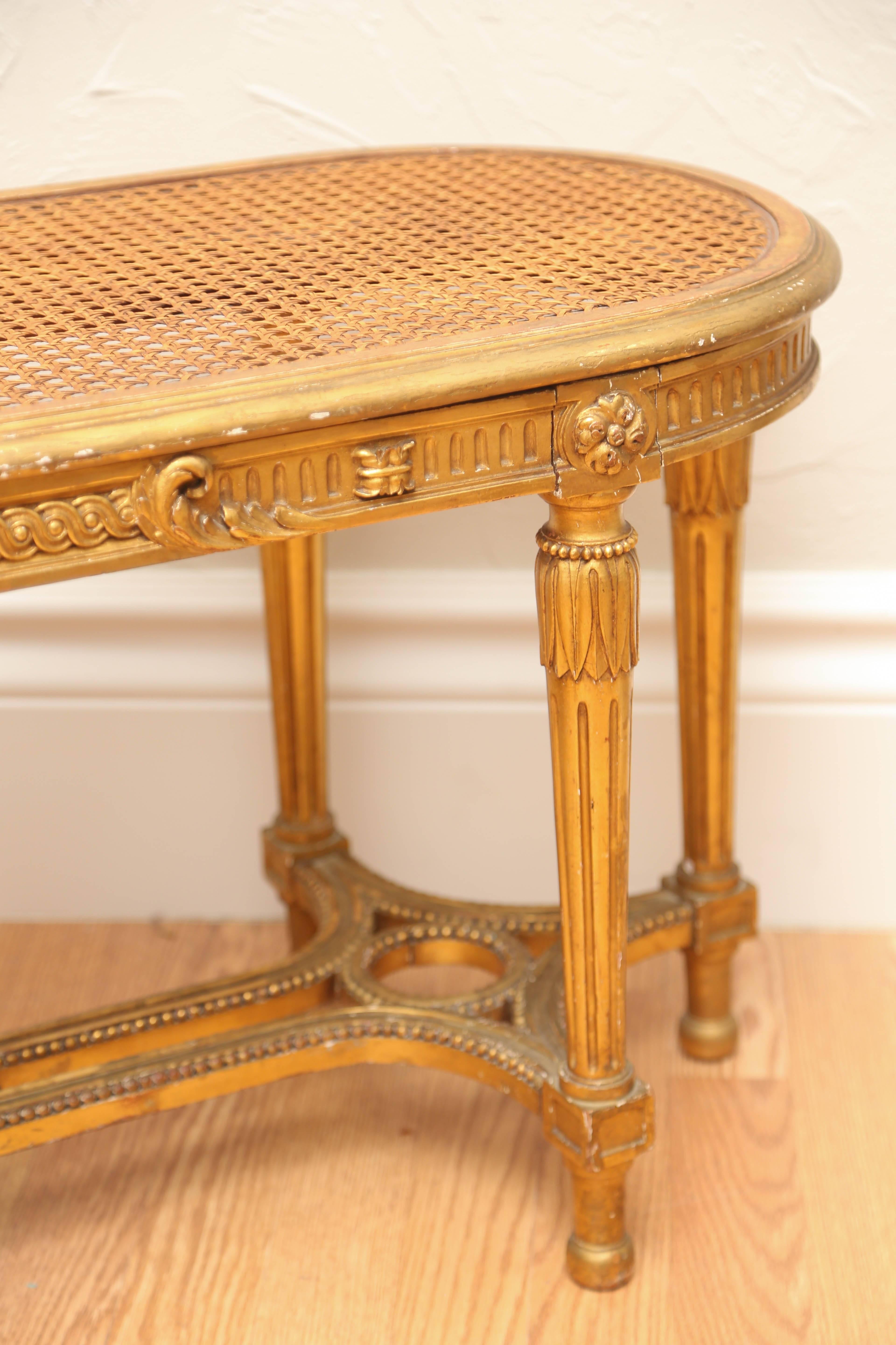 19th Century French Oval Gilded Bench 2