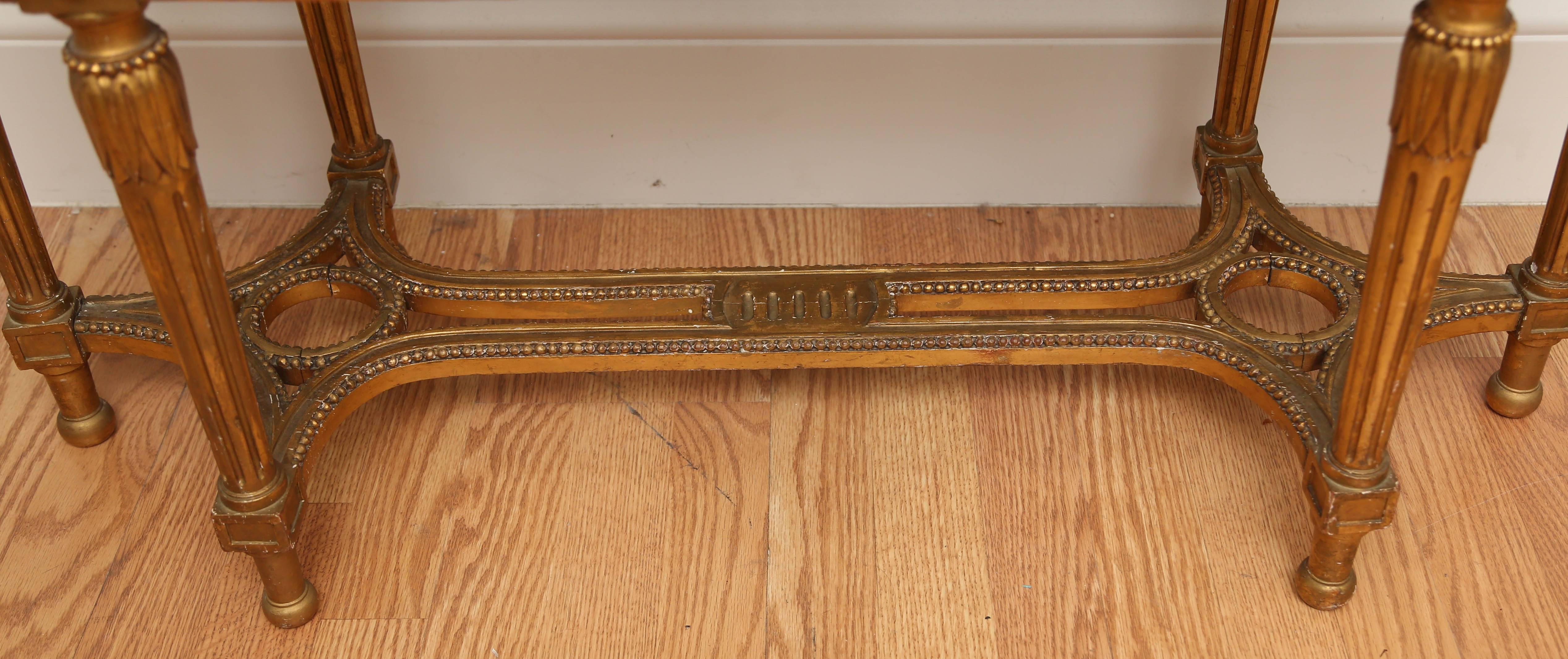 19th Century French Oval Gilded Bench 5