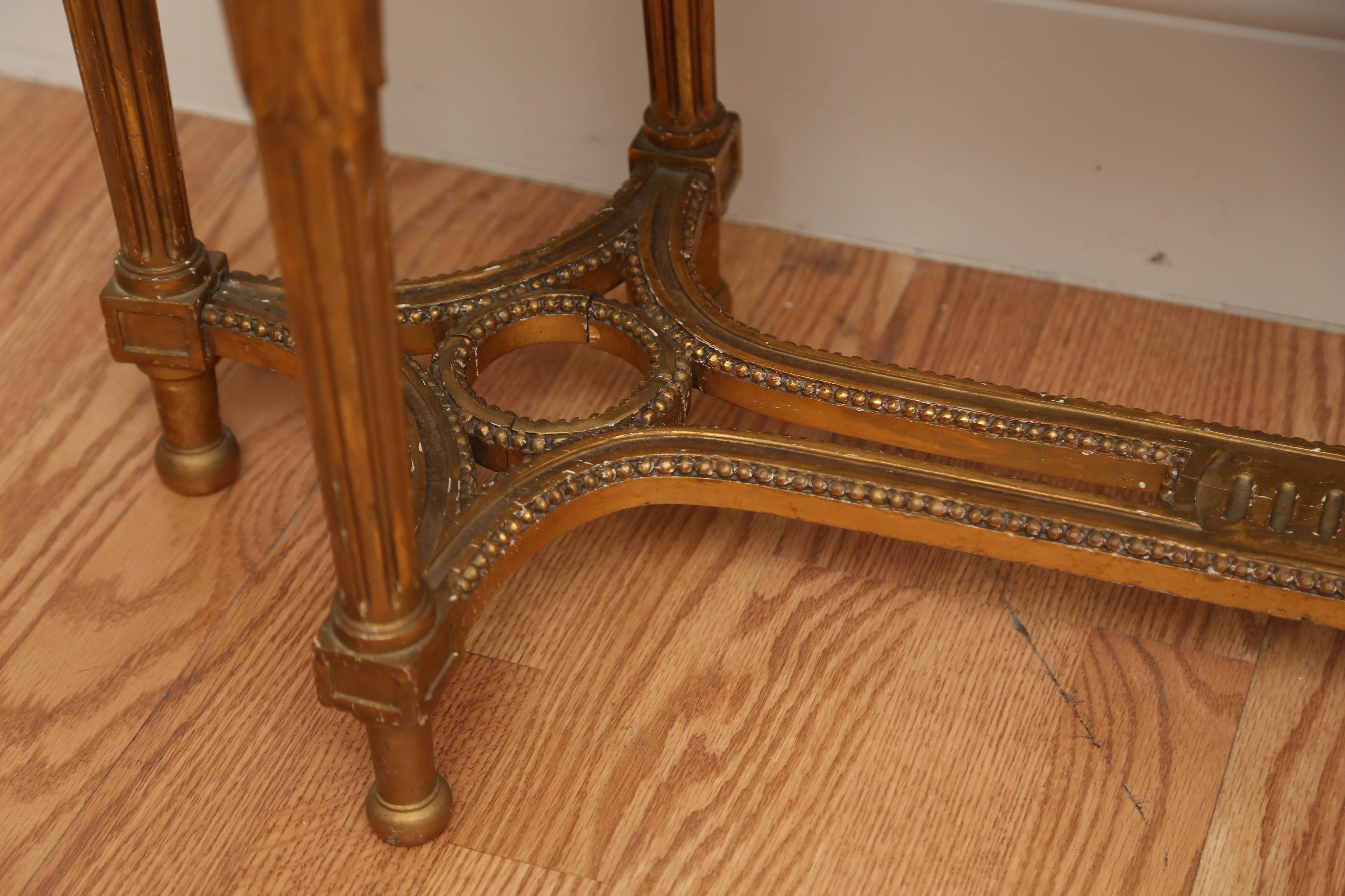 19th Century French Oval Gilded Bench 6