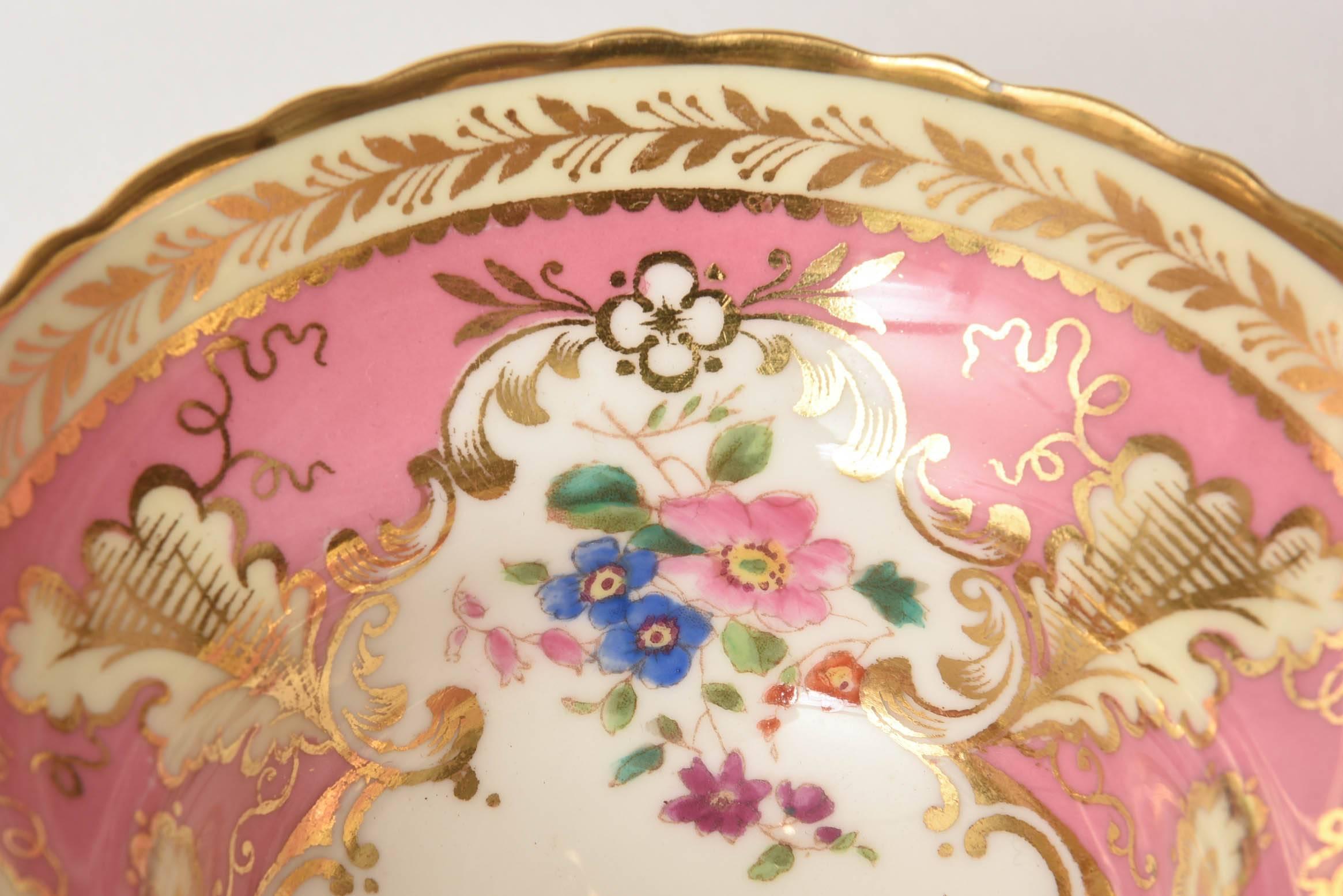 Gold Pretty Pink Antique English Cup and Saucer