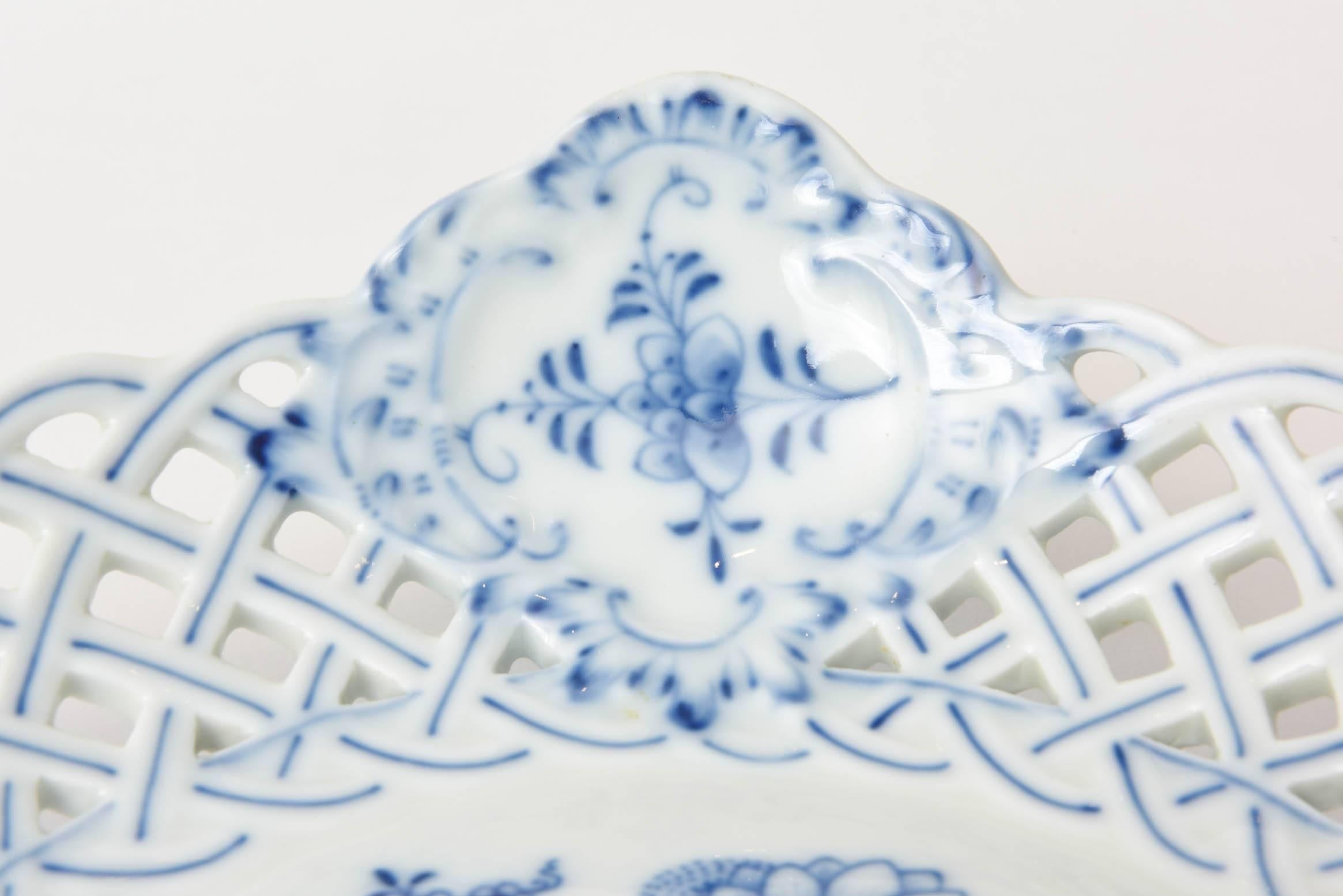 German Meissen Blue Onion Centre or Fruit Bowl