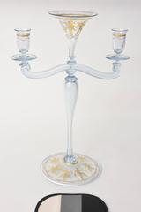 Antique Venetian Glass Candleabra, Hand-Painted, 24-Karat Gold