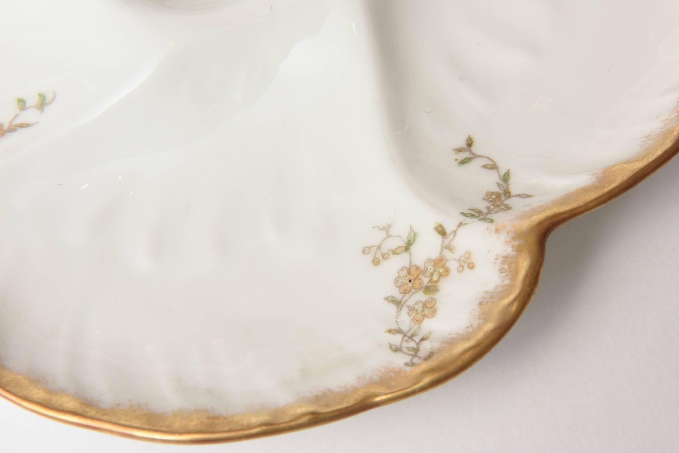 Early 20th Century Antique Limoges Oyster Plate, Charles Fields Haviland
