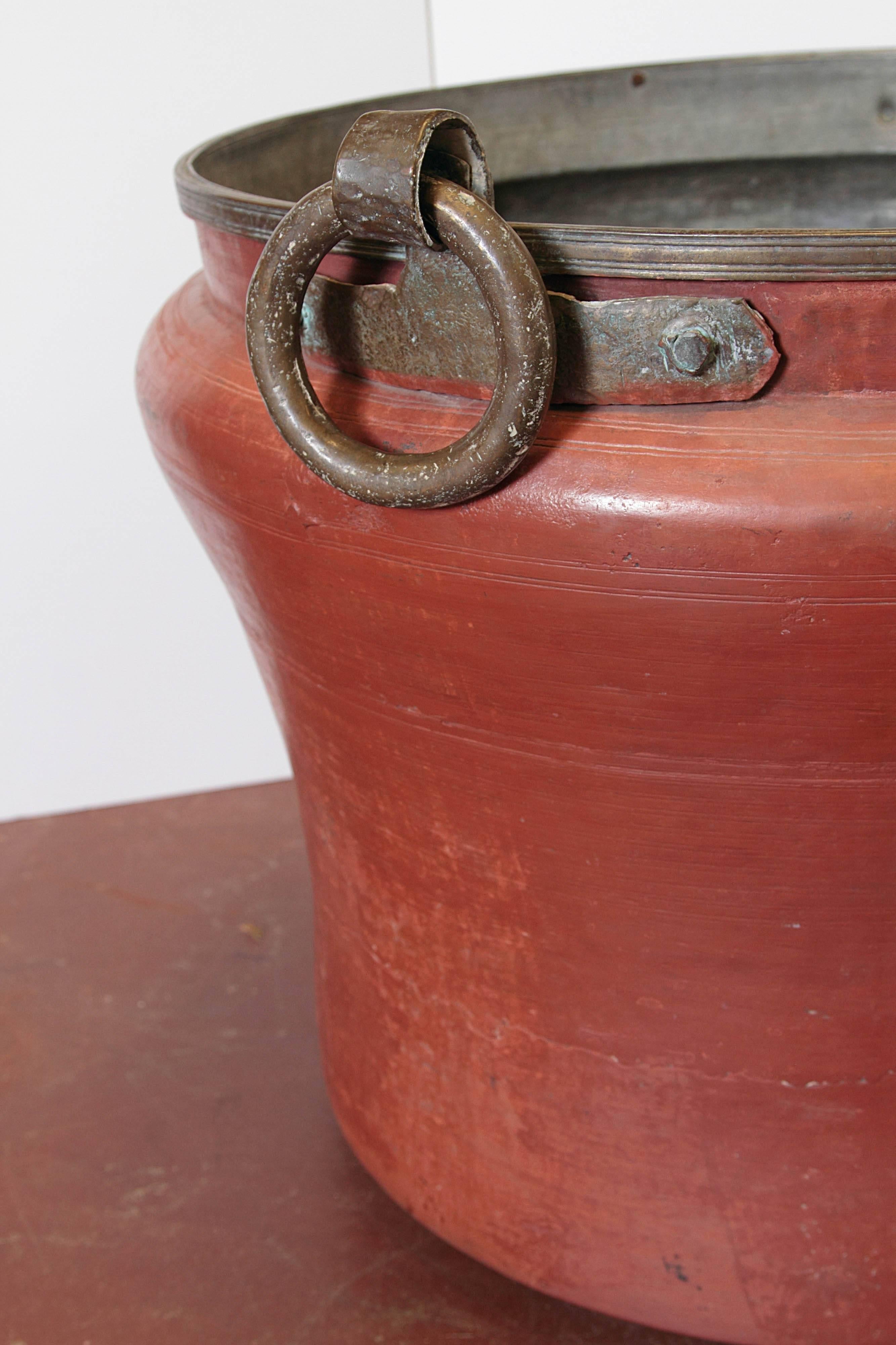 Copper Pot Massive with Forged Metal Handles 3
