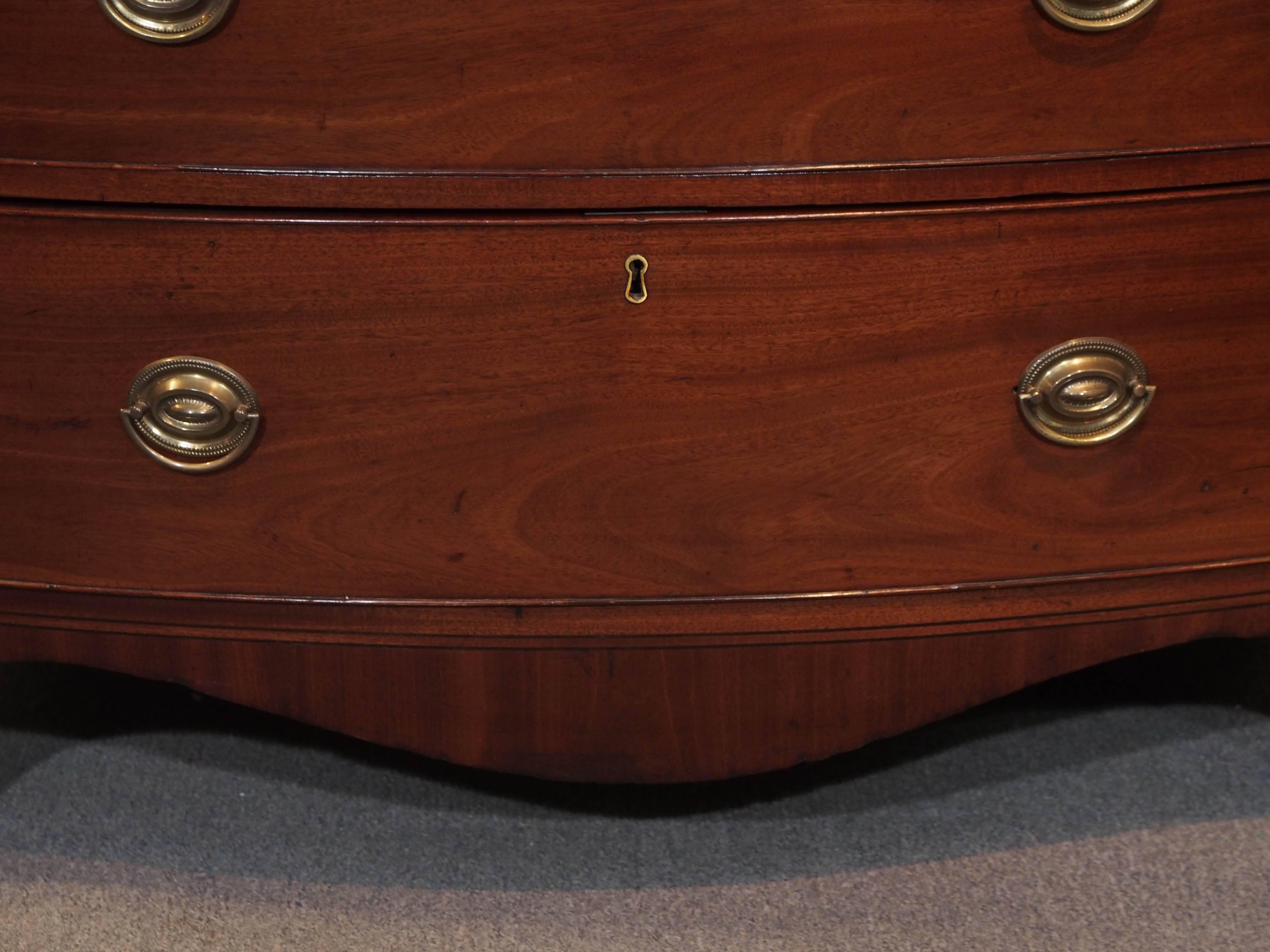 antique bow front chest of drawers