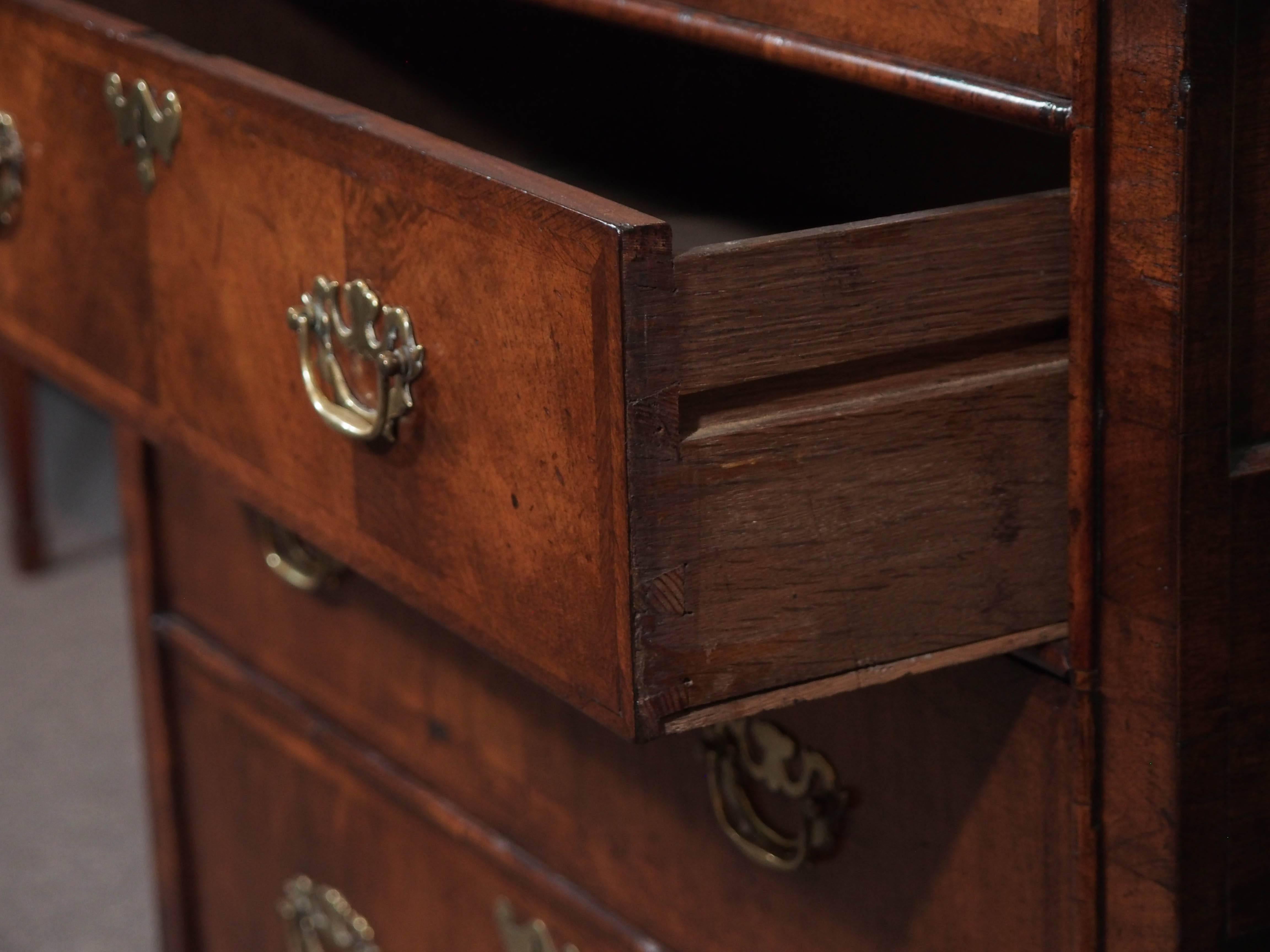 Mid-18th Century Antique English George I Walnut Chest of Drawers