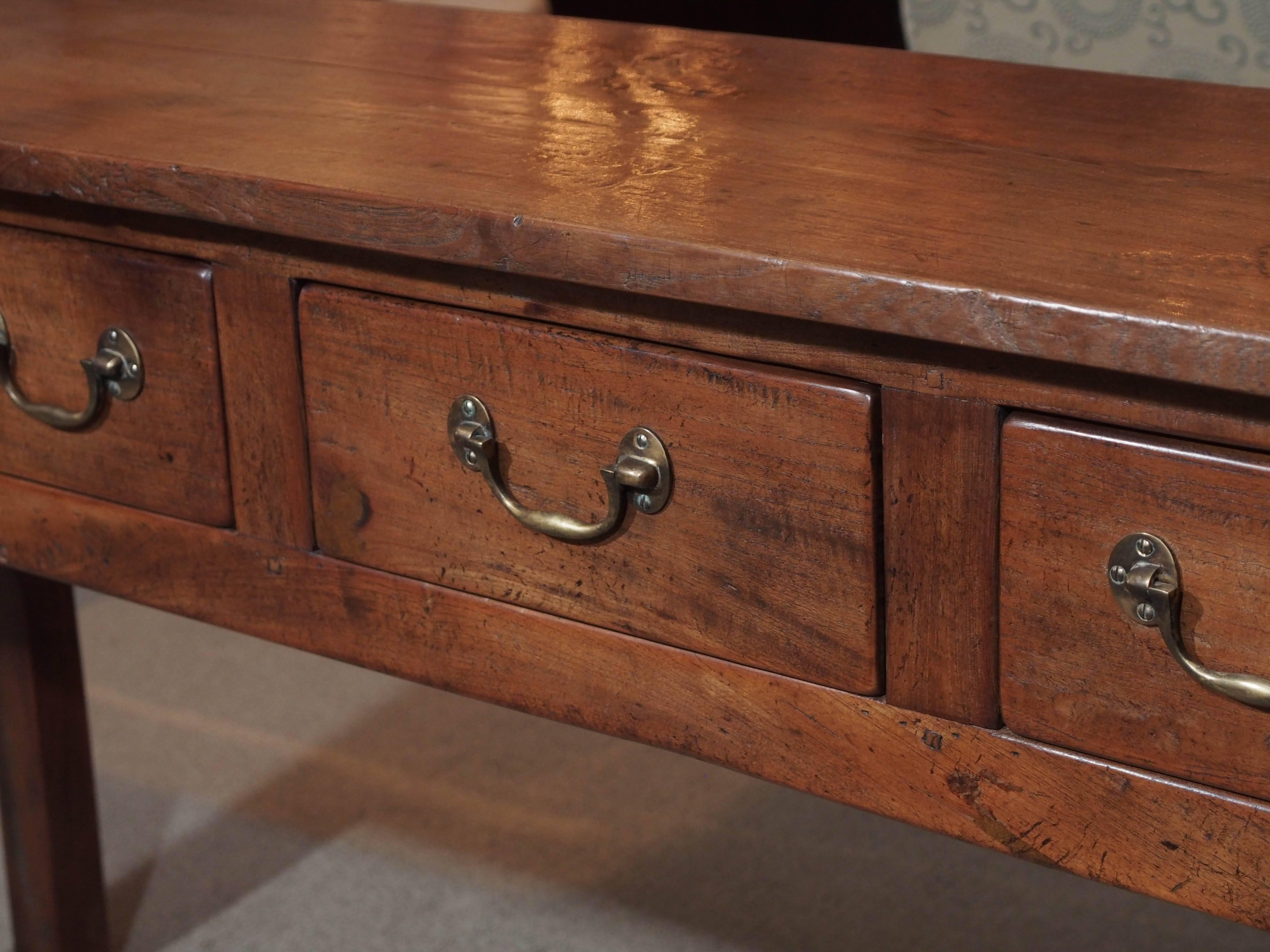 Antique French Elm Country Three-Drawer Server In Good Condition In New Orleans, LA