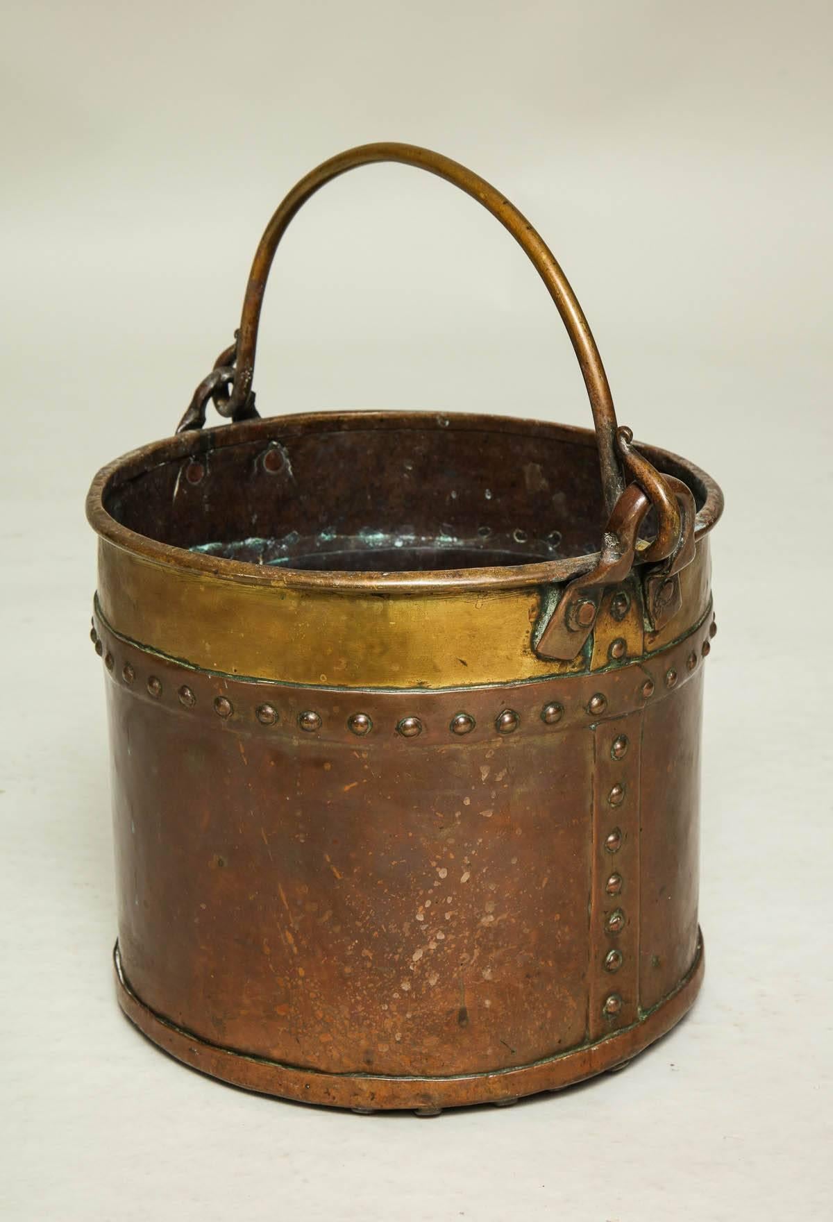 English Diminutive Copper and Brass Bucket