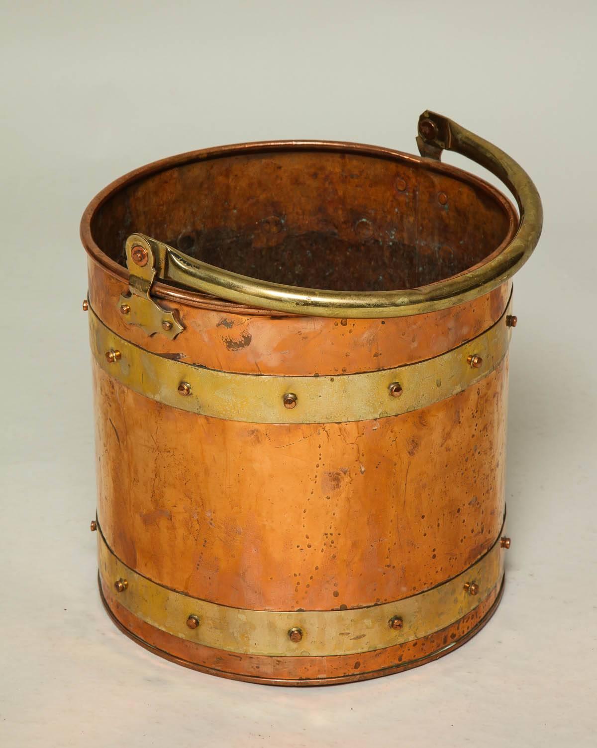 Early 20th Century Copper and Brass Bucket