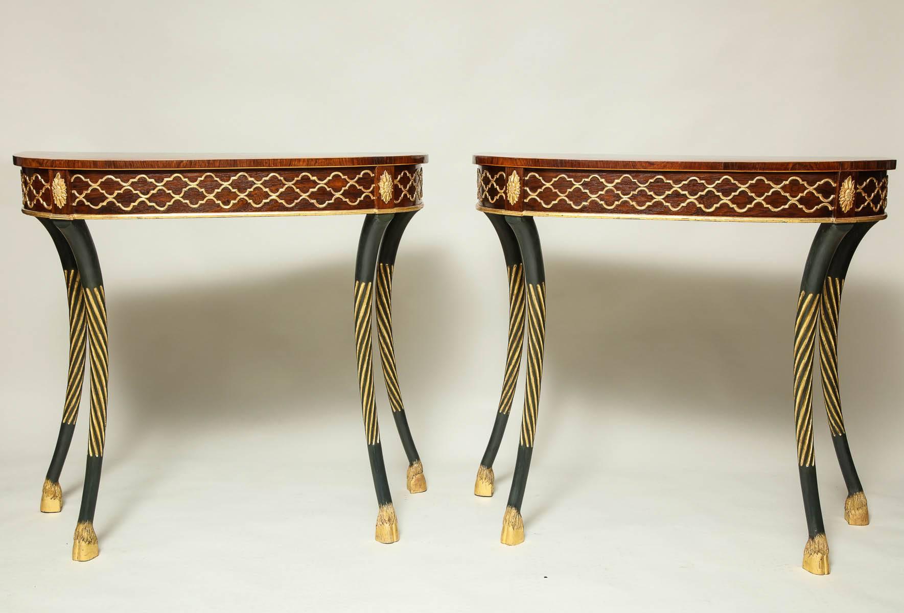 Pair of Regency Console Tables In Excellent Condition In Greenwich, CT