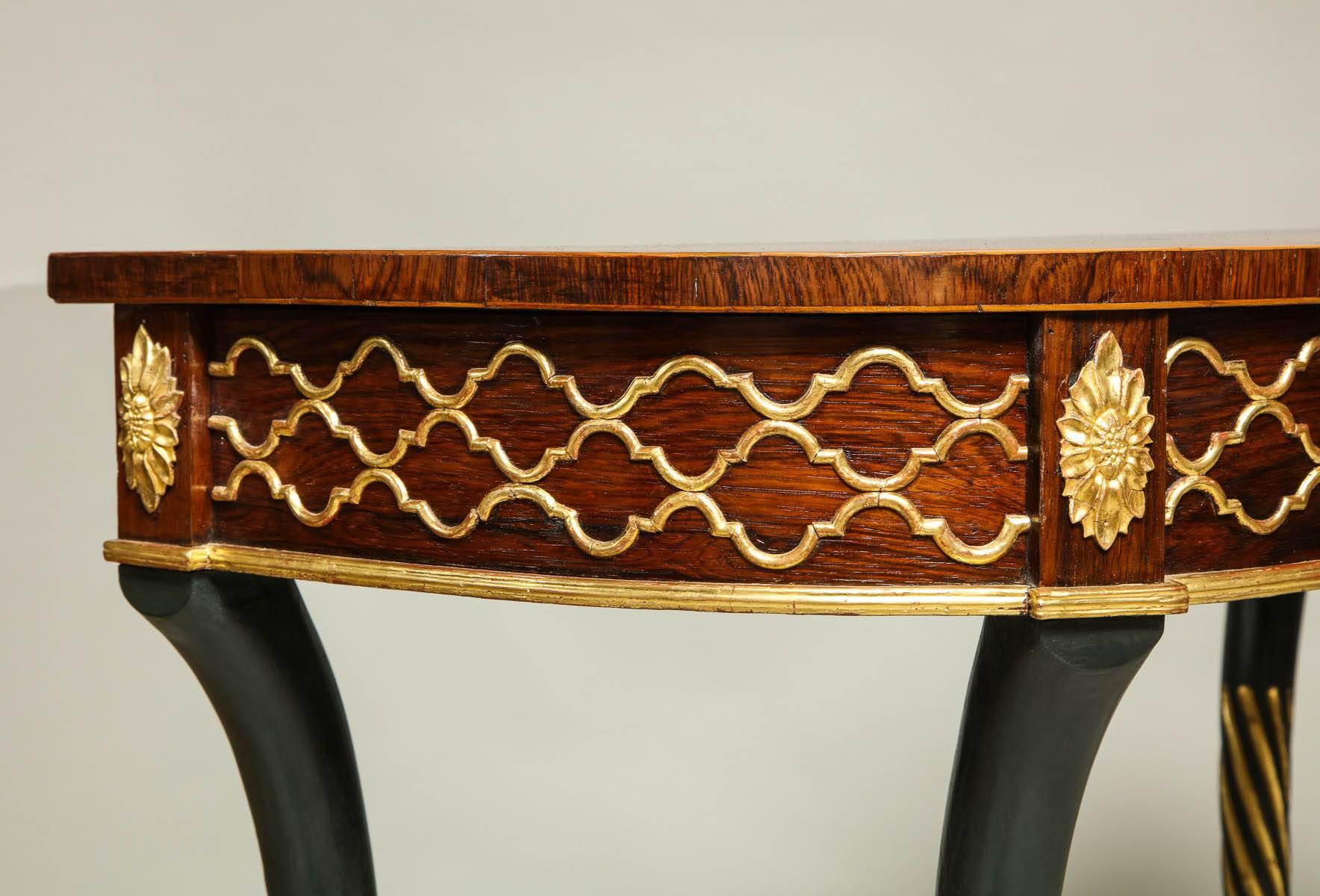 Rosewood Pair of Regency Console Tables