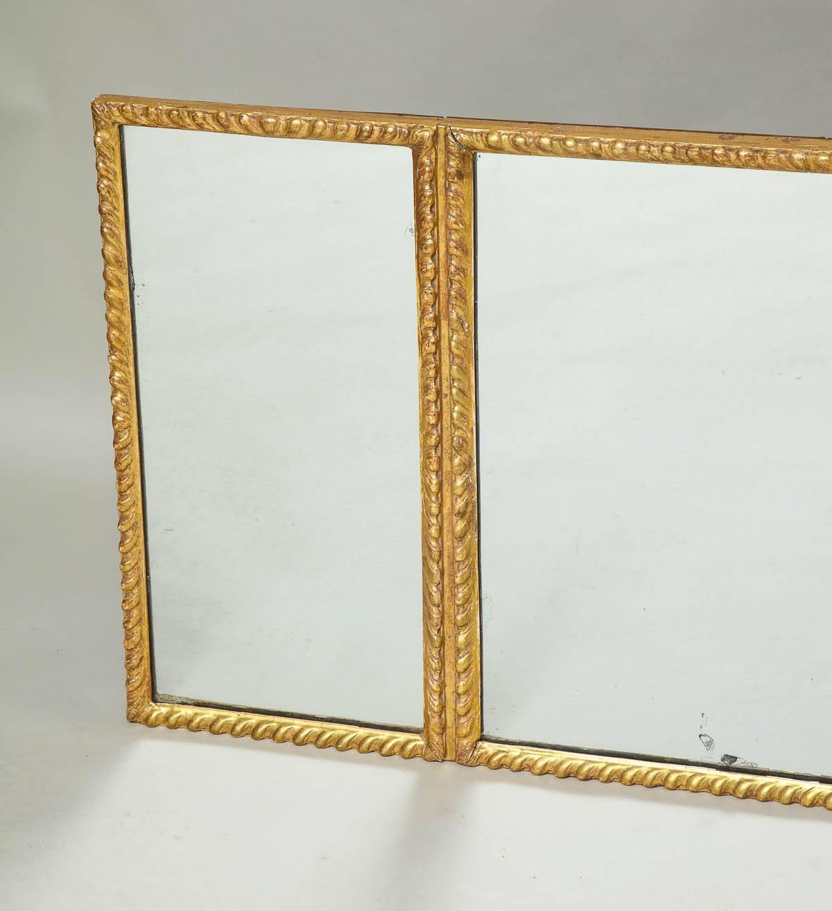 George III Giltwood over Mantel Mirror In Excellent Condition In Greenwich, CT