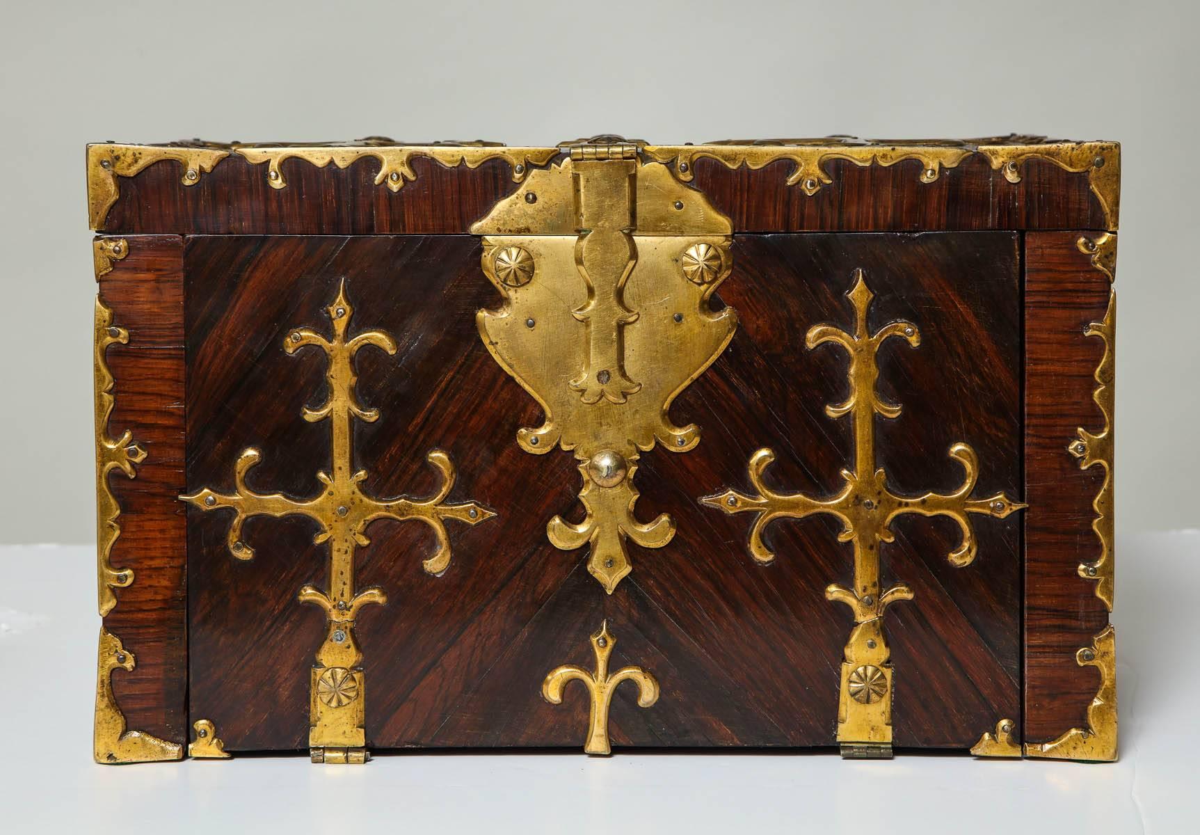 Baroque 17th Century Brassbound Travelers Valuables Chest