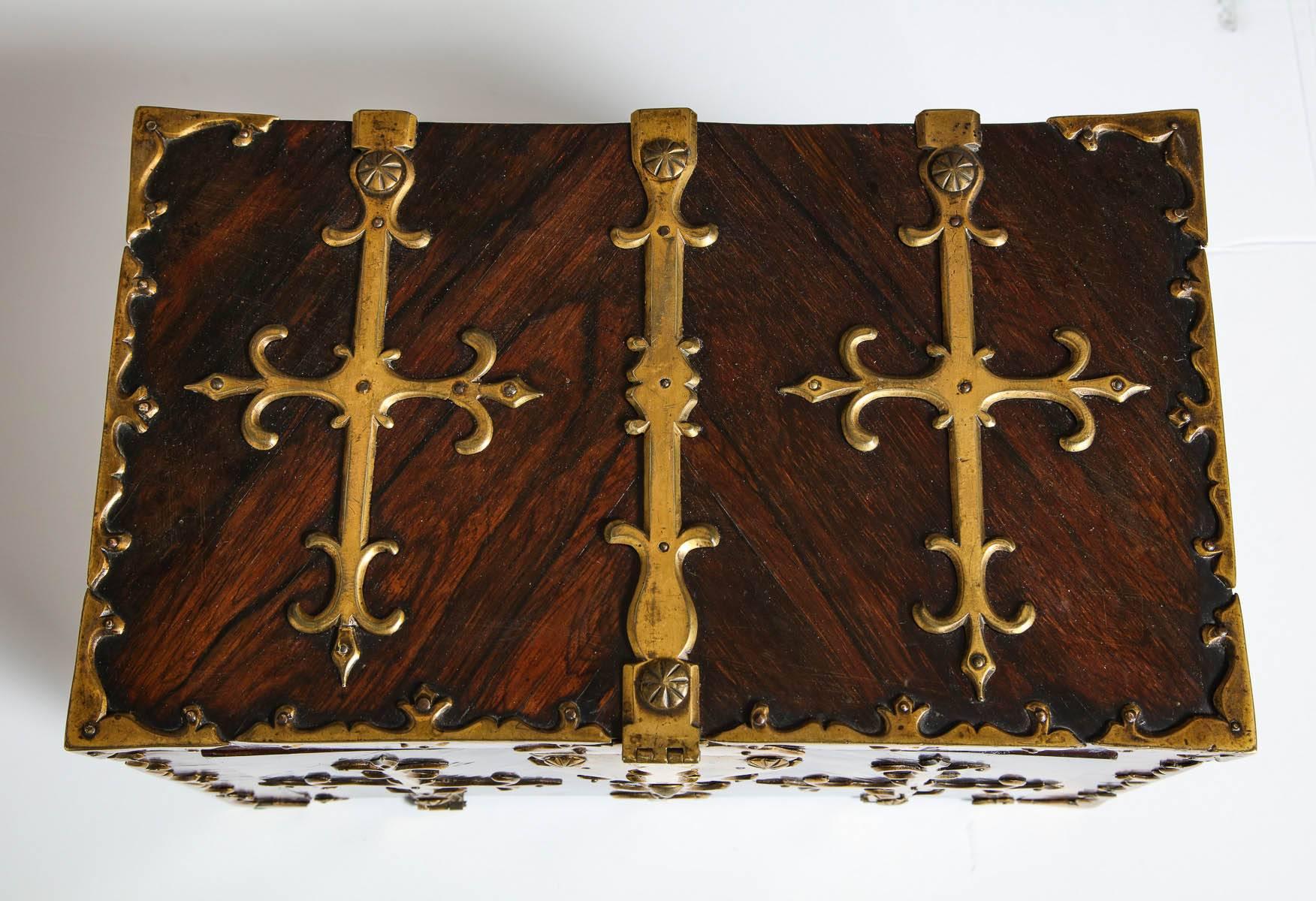 17th Century Brassbound Travelers Valuables Chest 3