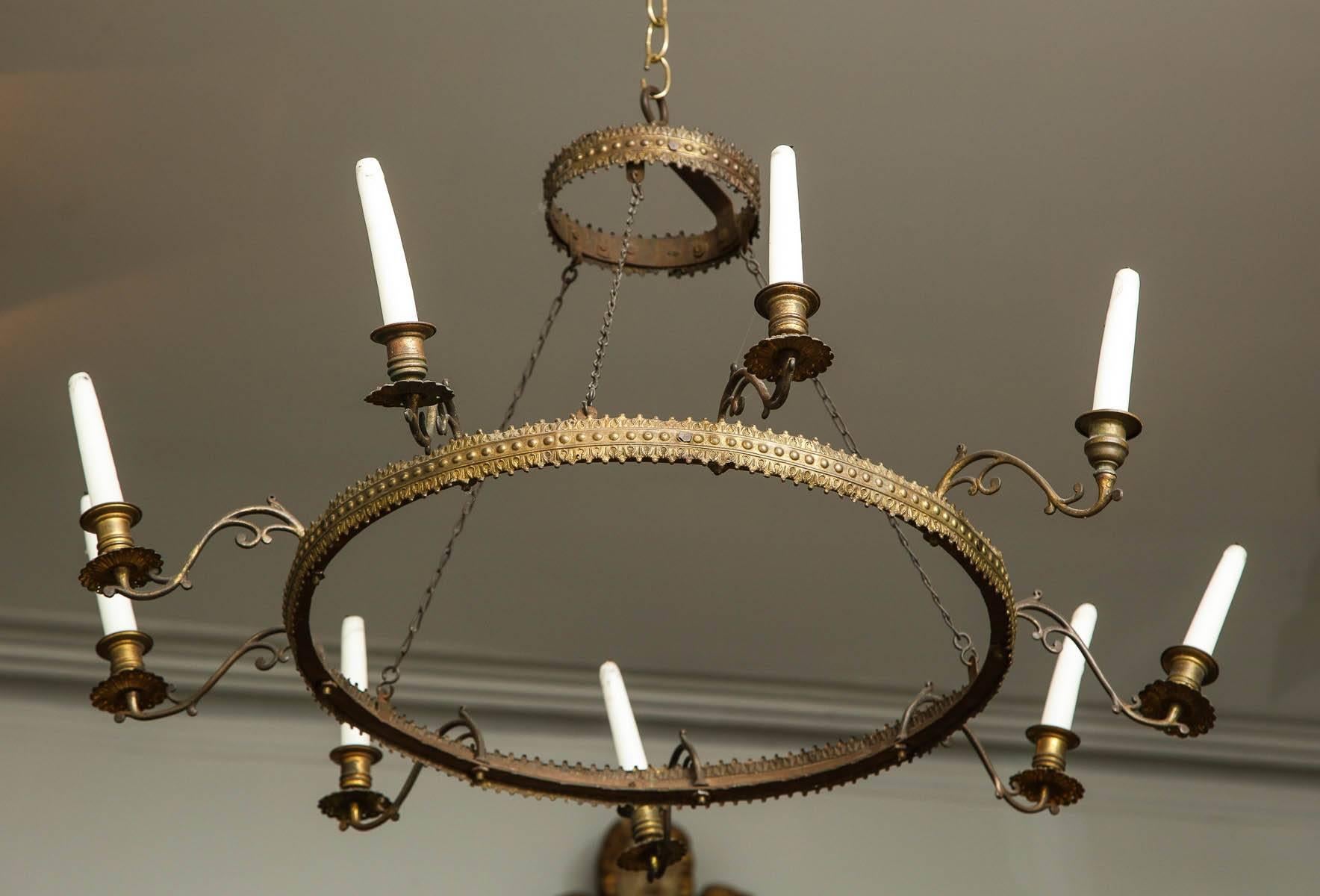 Brass Ring Candle Chandelier 1