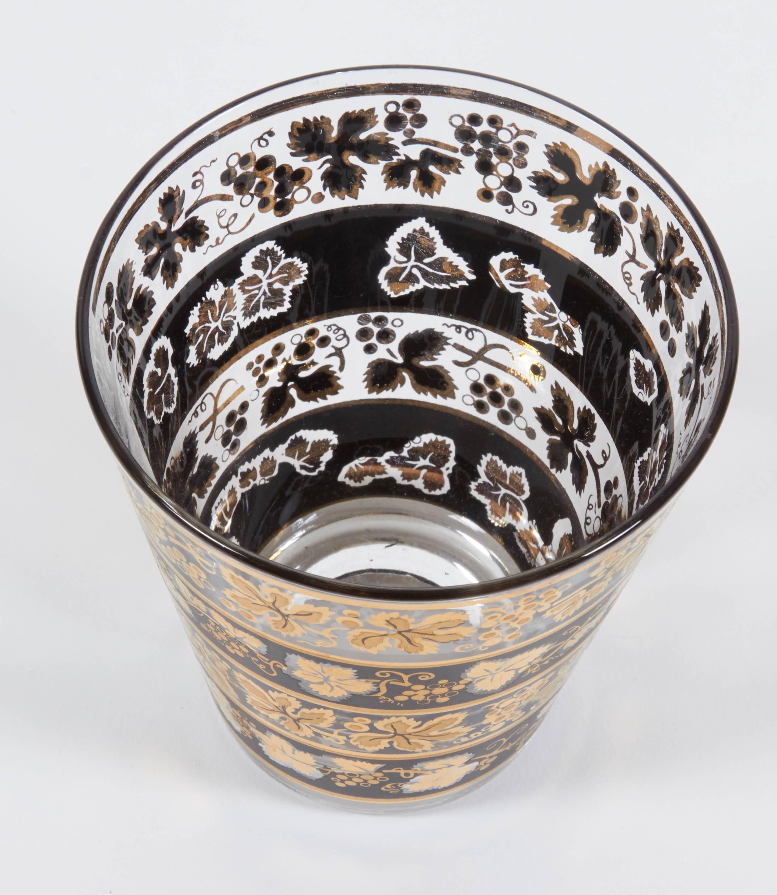 Mid-20th Century Grapevine Motif Double Old Fashioned 24-Karat Gold by Georges Briard For Sale