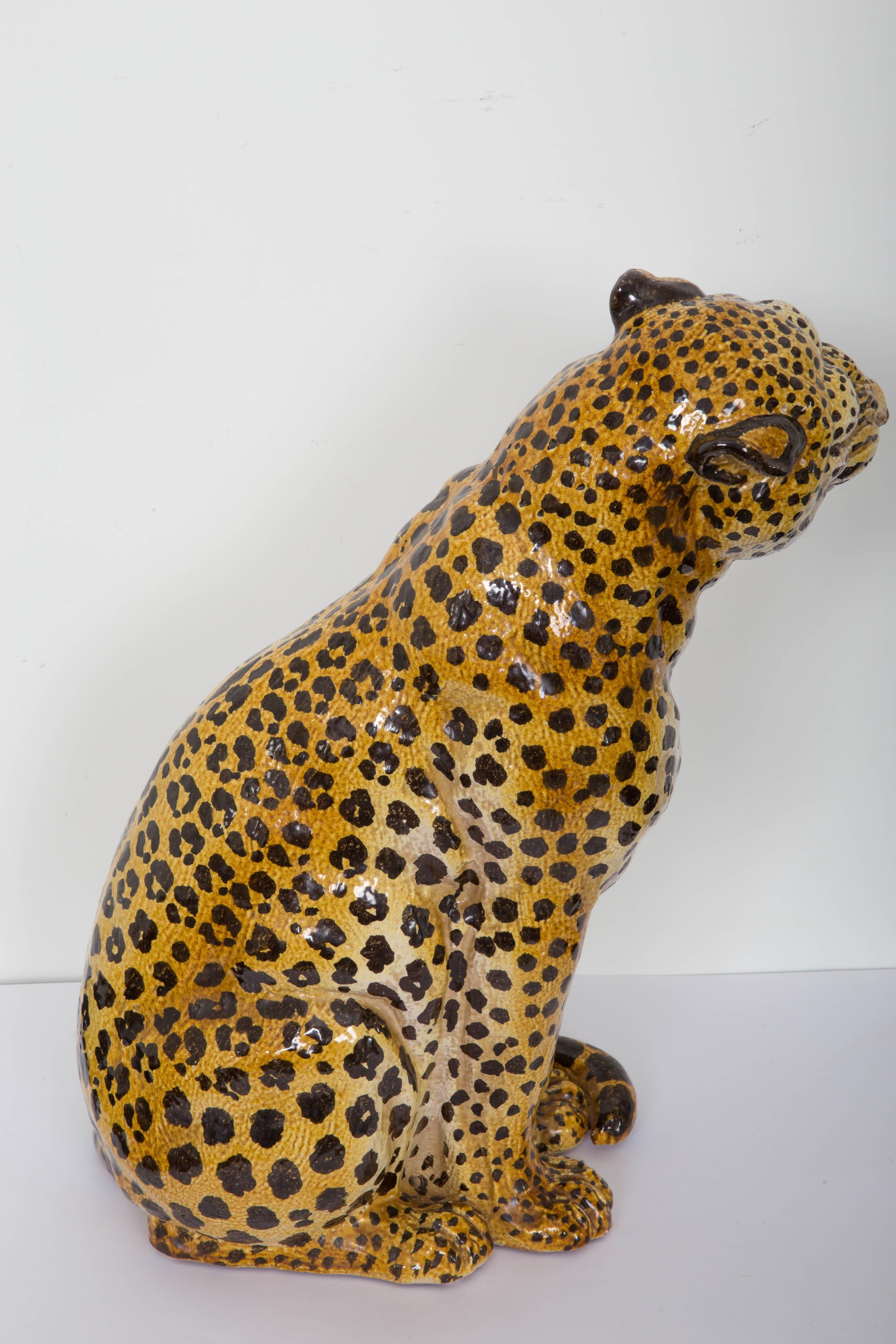 Terracotta Leopard In Excellent Condition In Southampton, NY