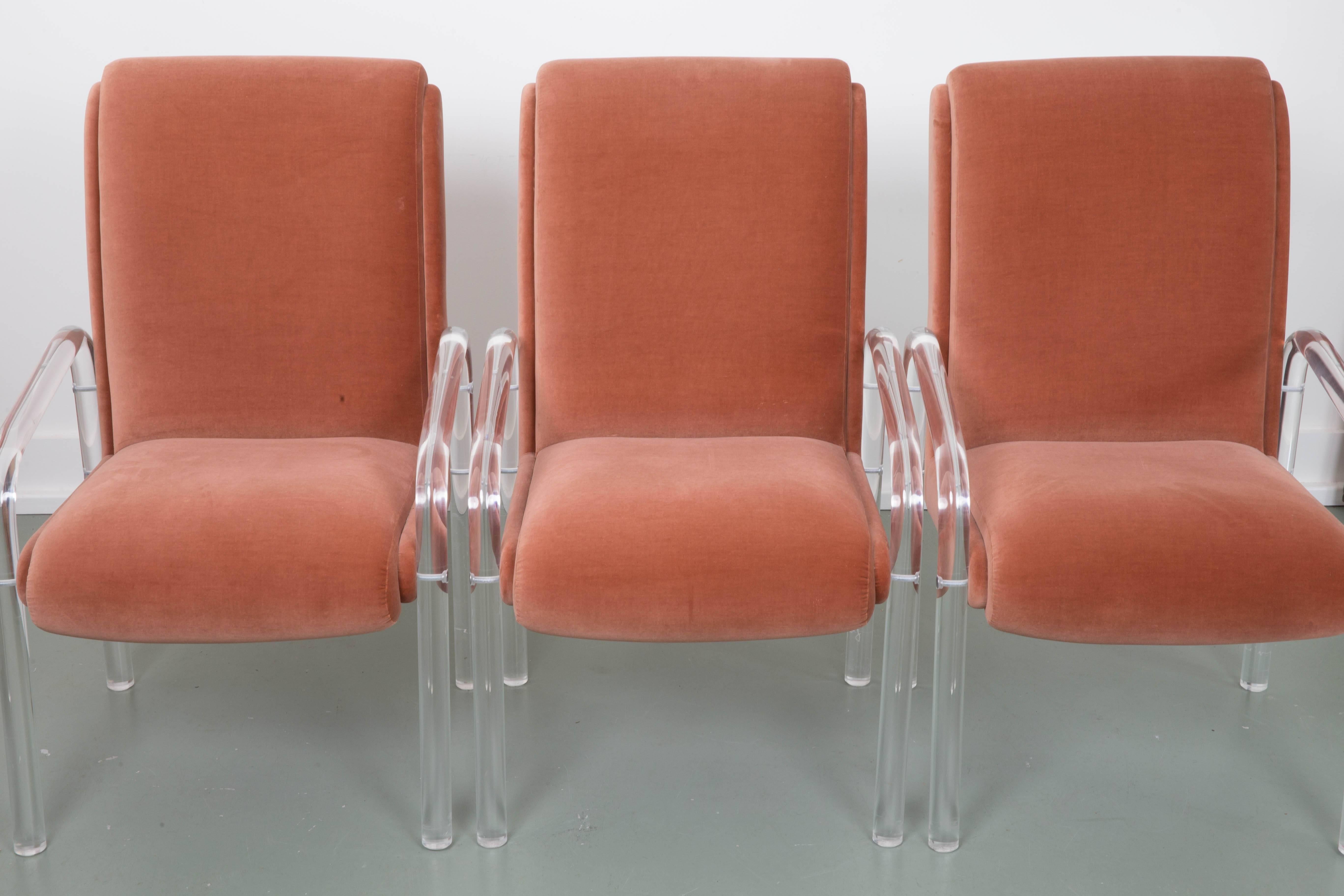 Set of Six Lion in Frost Lucite Armchairs 3