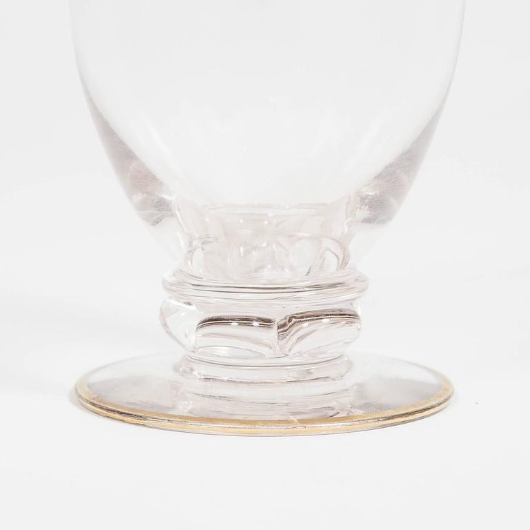 Large Set of 70 Gilt Edge Drinking Glasses by Holmegaard of Denmark For