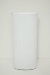 White Glass Narrow Oval Umbrella Stand
