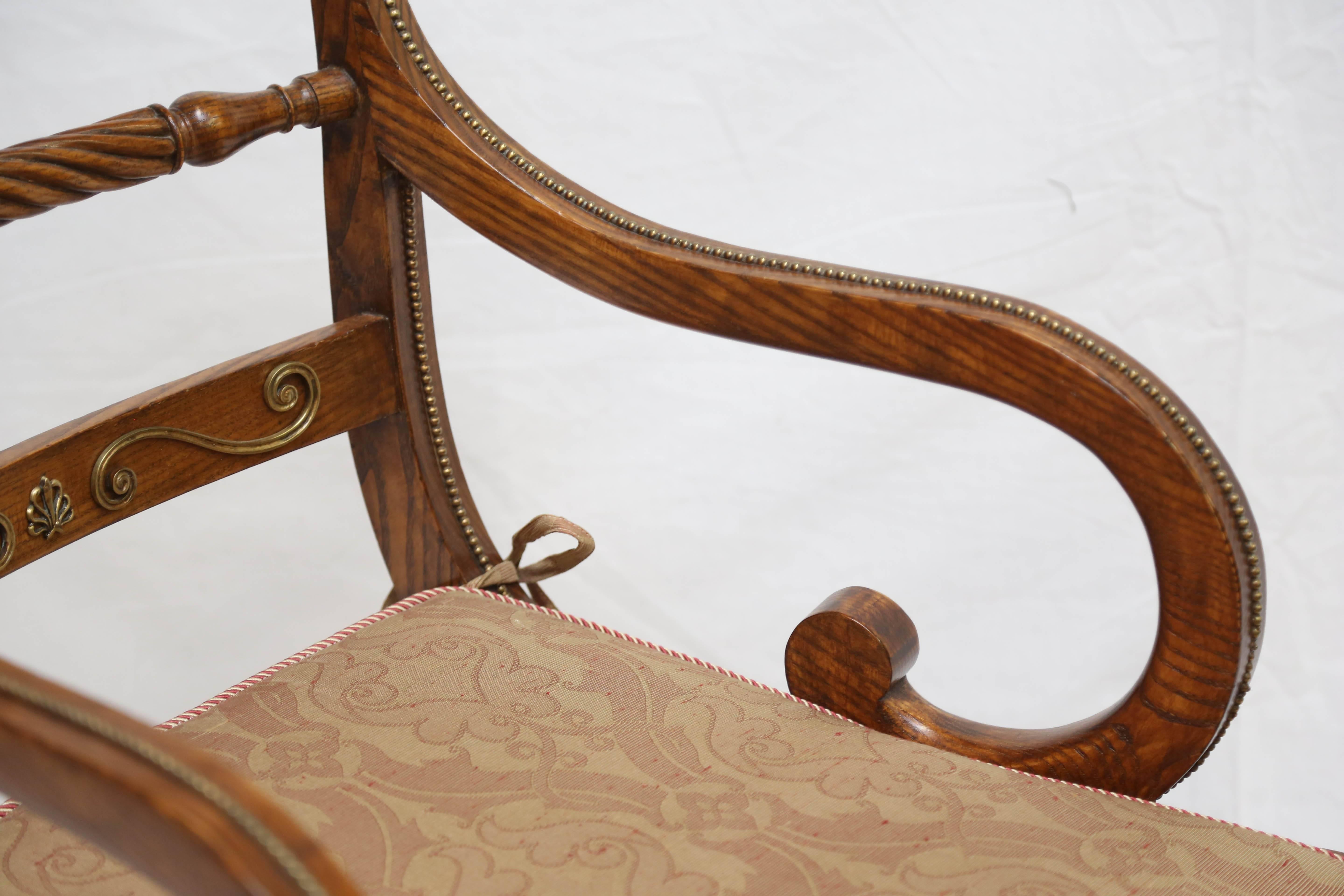 Fine Set of Eight Regency Rosewood and Brass Dining Chairs 1