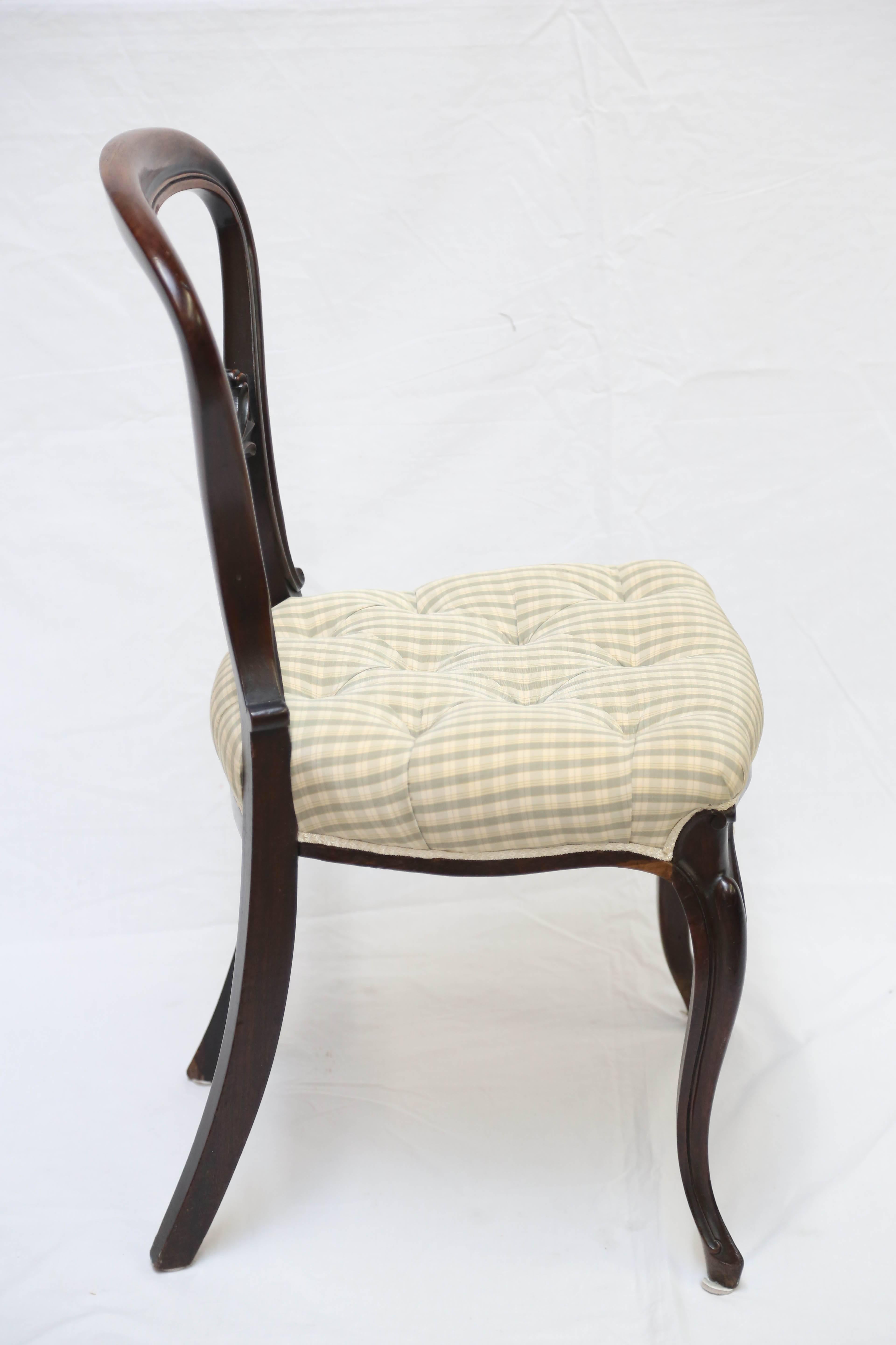 19th Century English Mahogany Balloon Back Side Chair 1