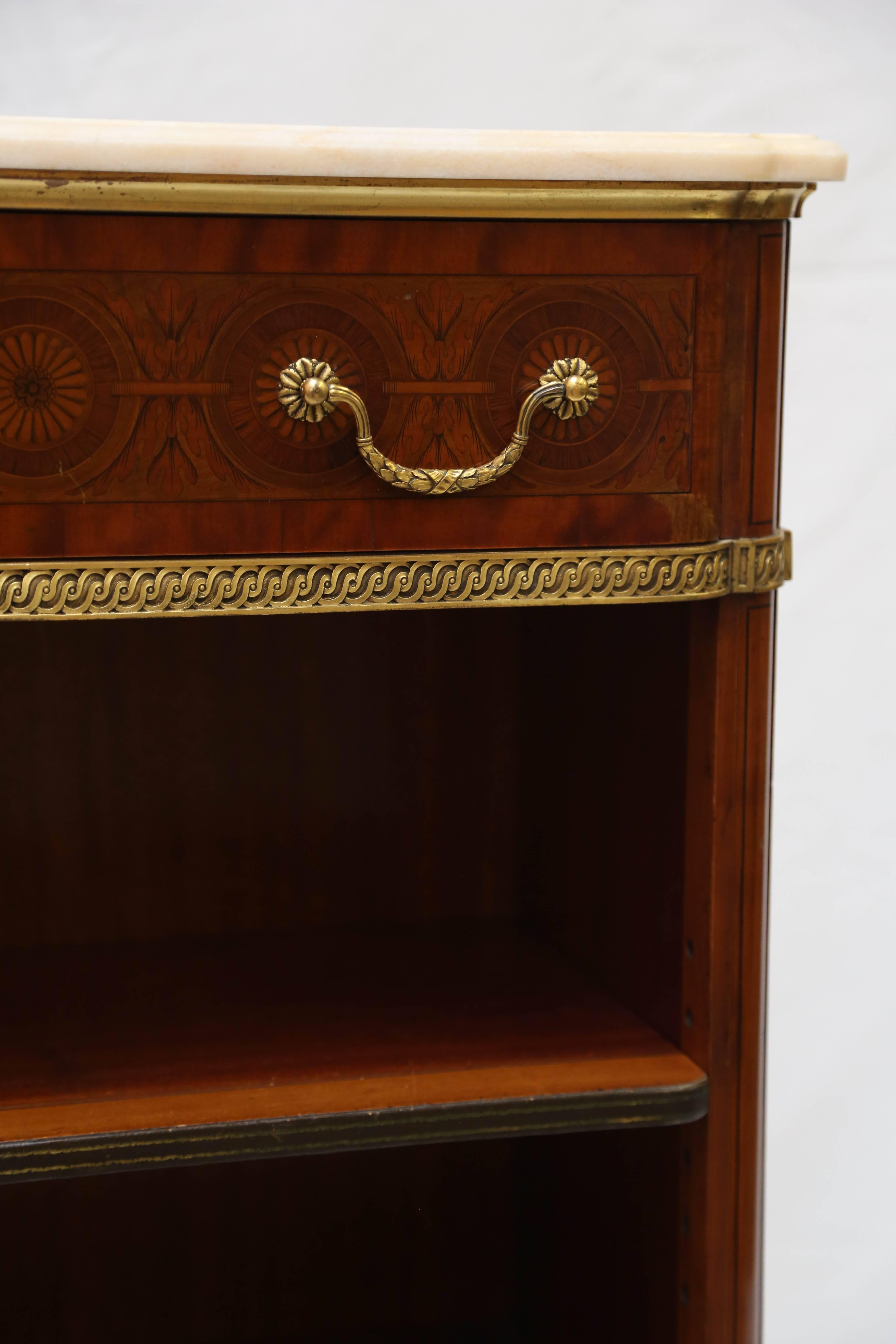 French Louis XVI Style Mahogany Open Side Cabinet 2