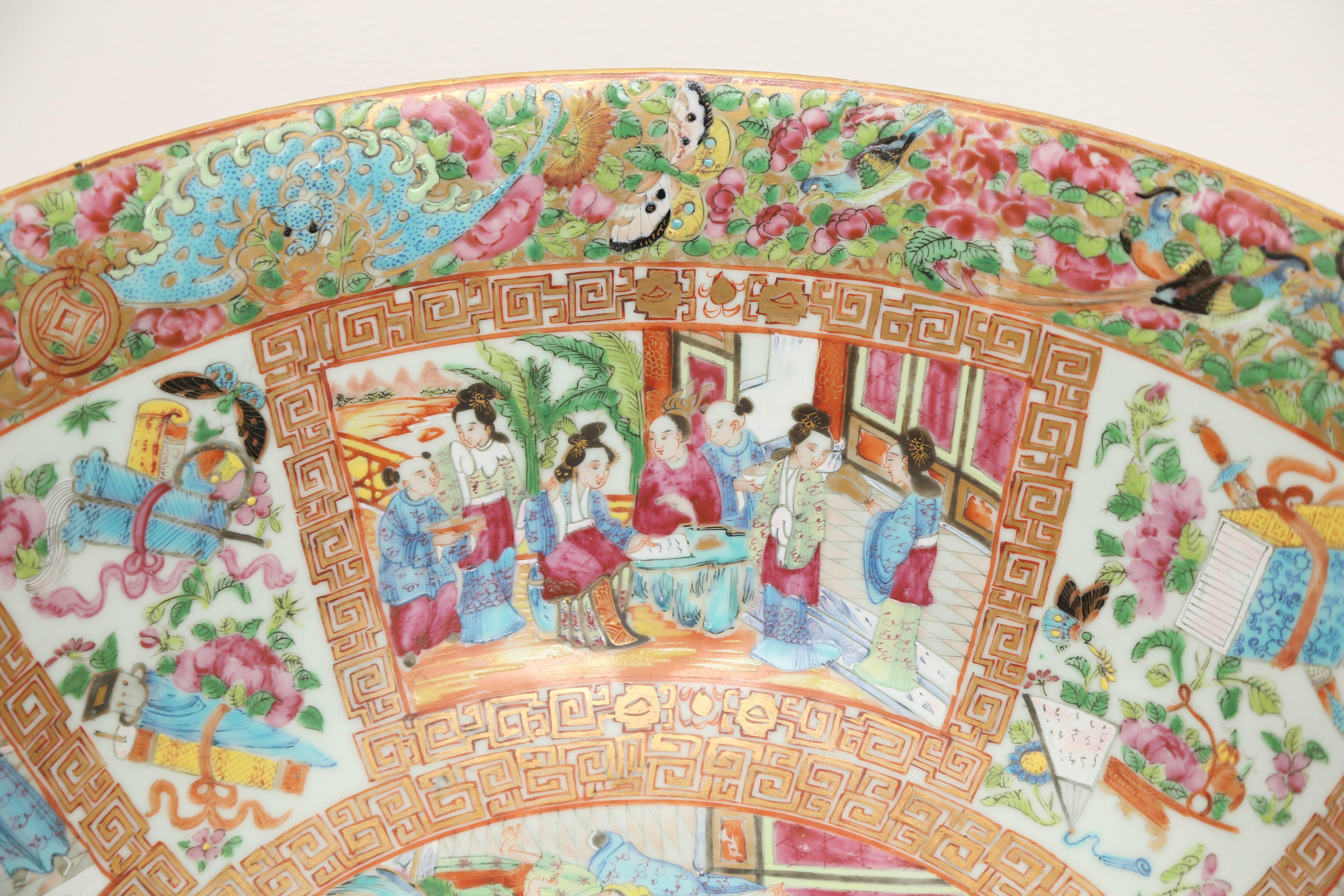 Chinese Export Porcelain Rose Medallion Bowl 3