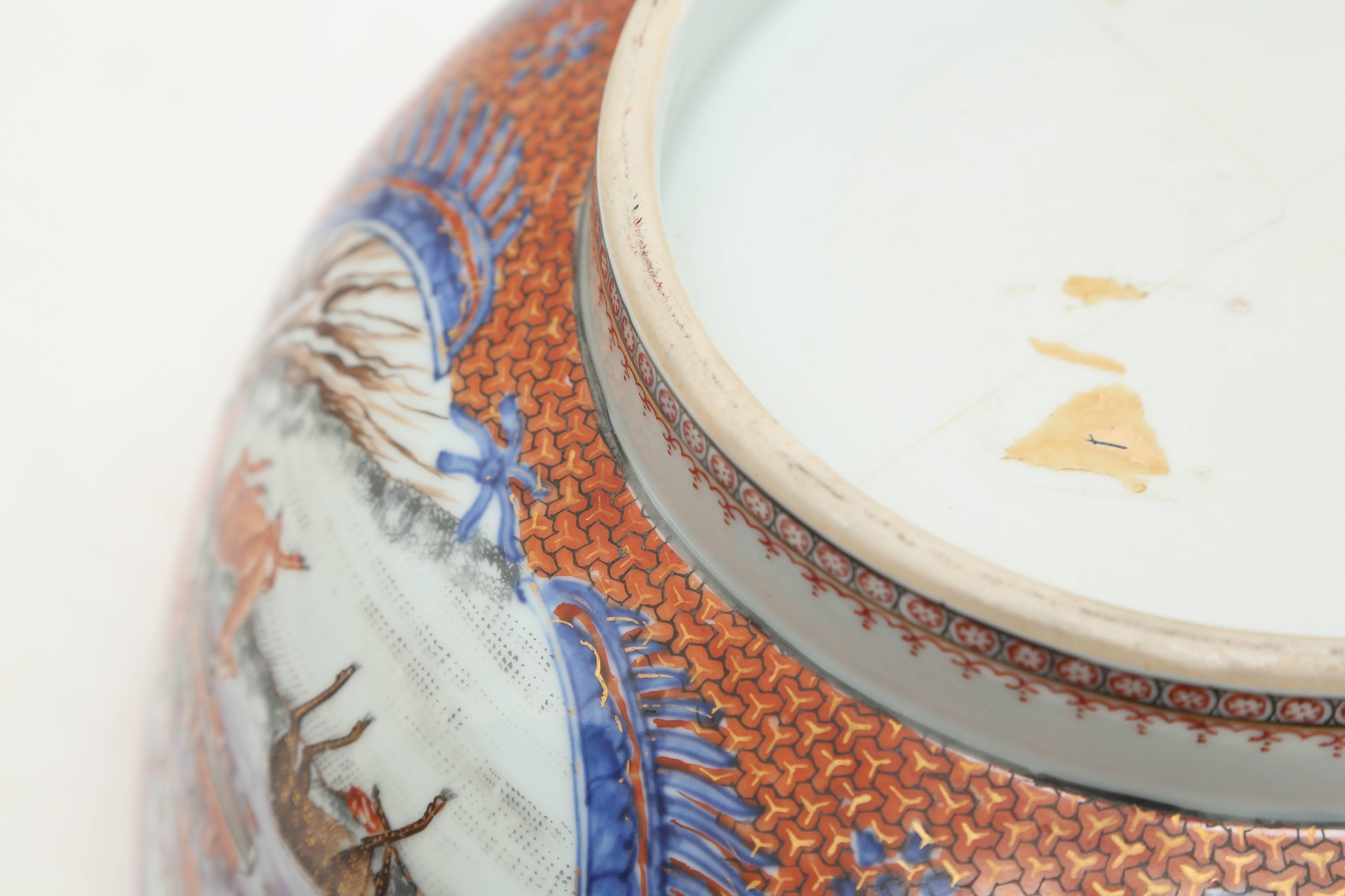 18th Century Chinese Export Mandarin Palette Porcelain Bowl 6