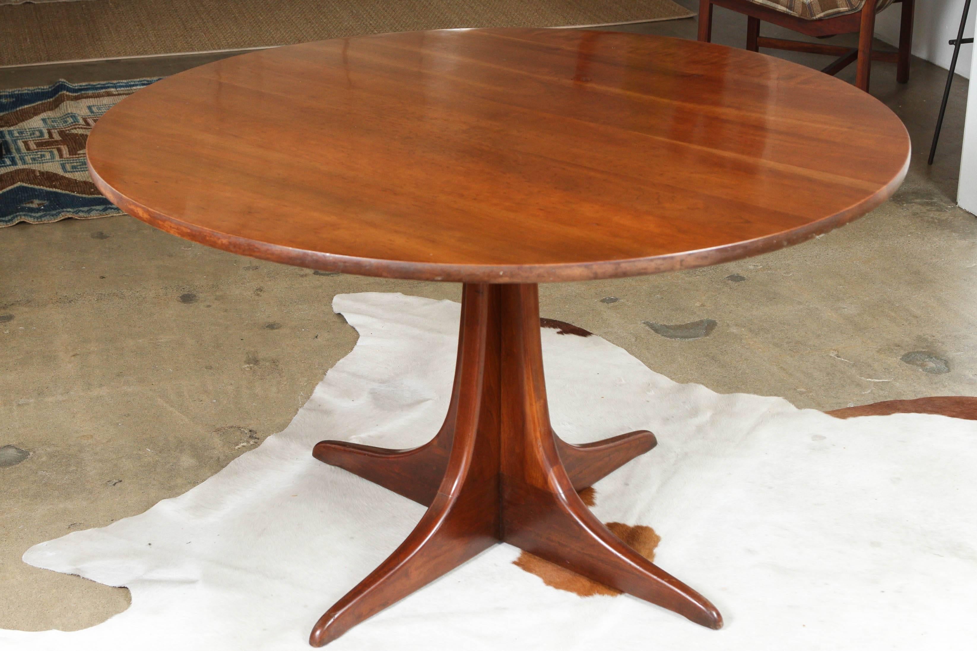 Mid-Century Modern Heywood Wakefield Cliff House Mahogany Table with Four Swivel Armchairs