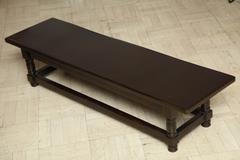 Late 19th Century Mahogany Bench, Turned Legs with Cross Stretcher