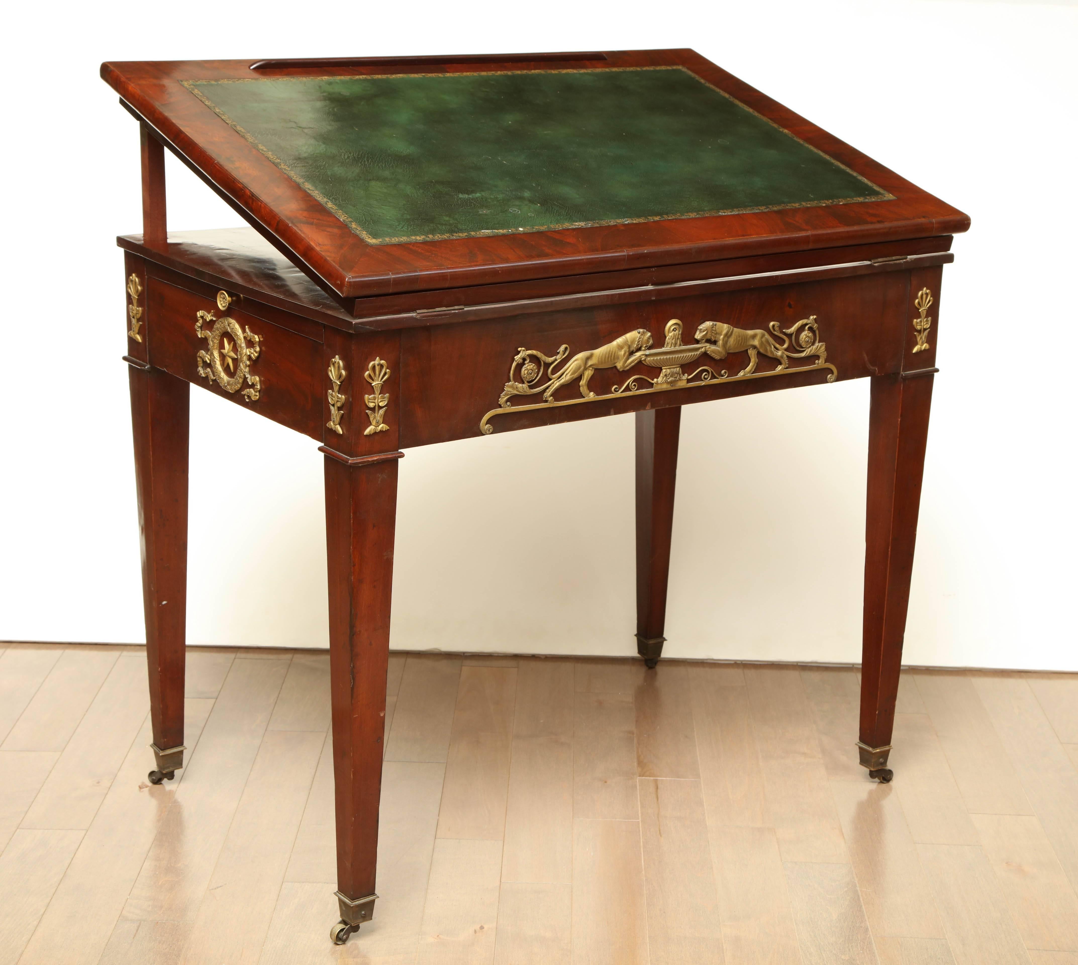 Early 19th Century French Empire Architects Desk For Sale 1