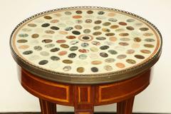 Early 19th Century English Regency Specimen Marble Table with Brass Gallery