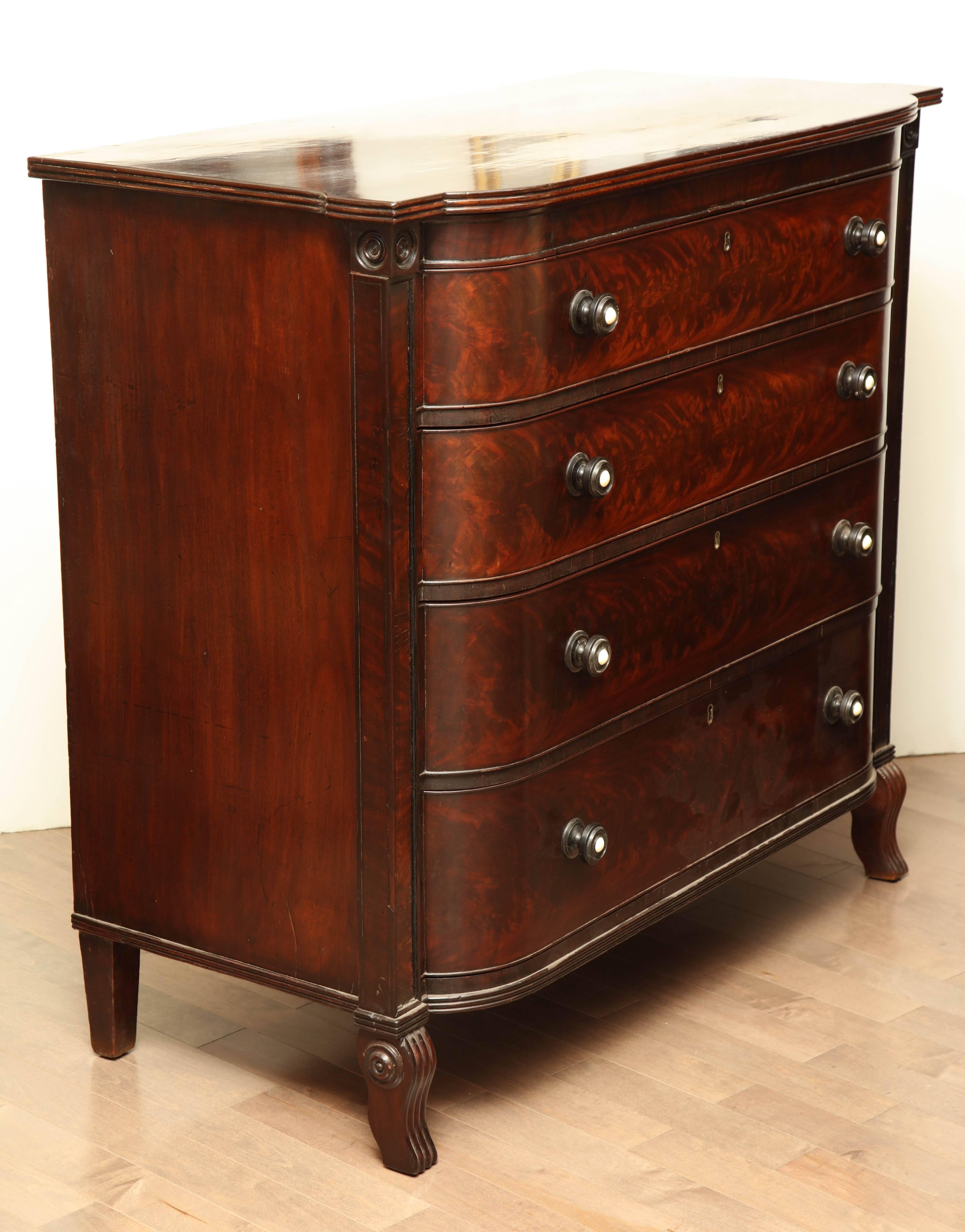 Mid-19th Century English, Mahogany Four-Drawer Chest 5